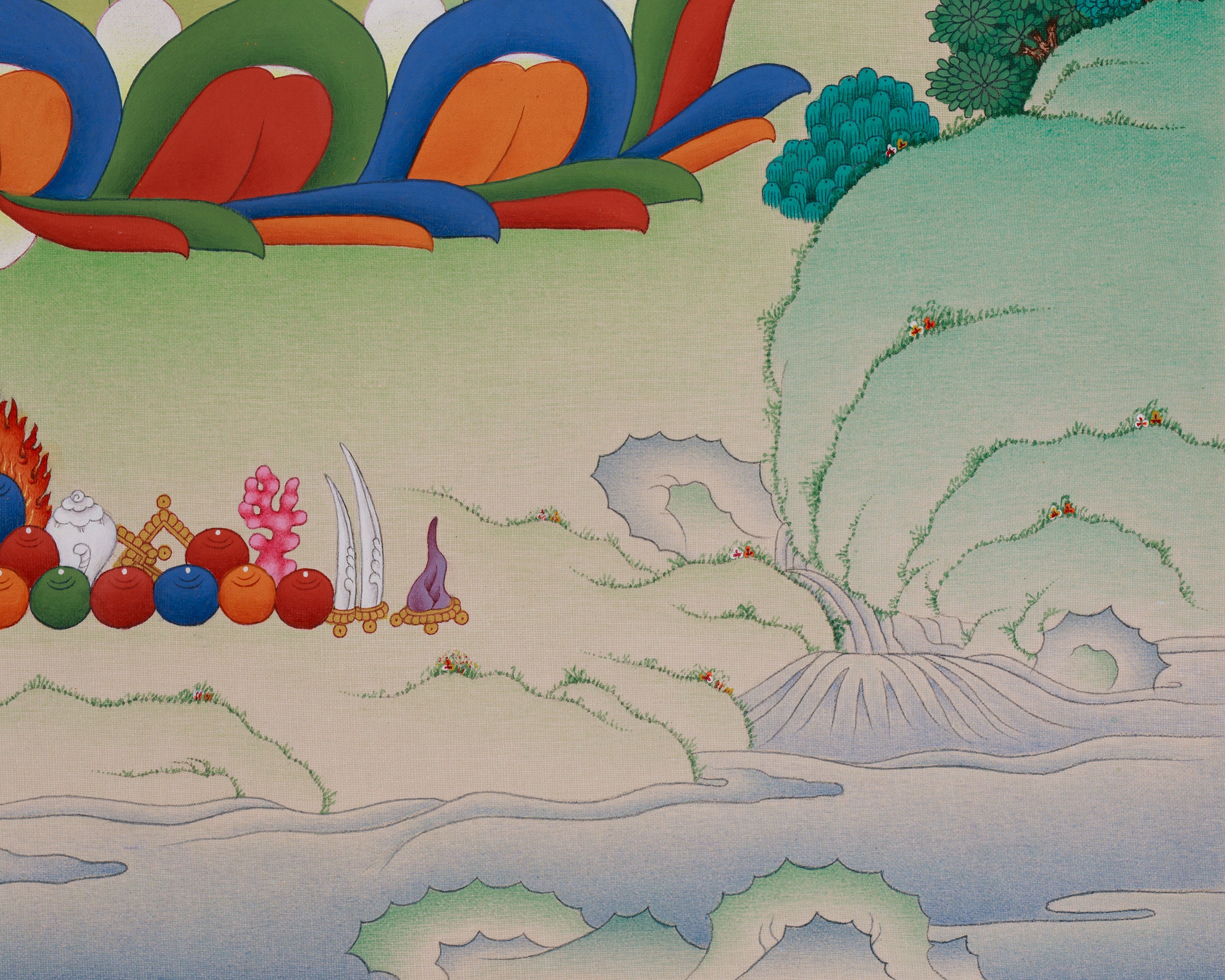 Divine Medicine Buddha Thangka | A Sacred Representation of Healing and Protection