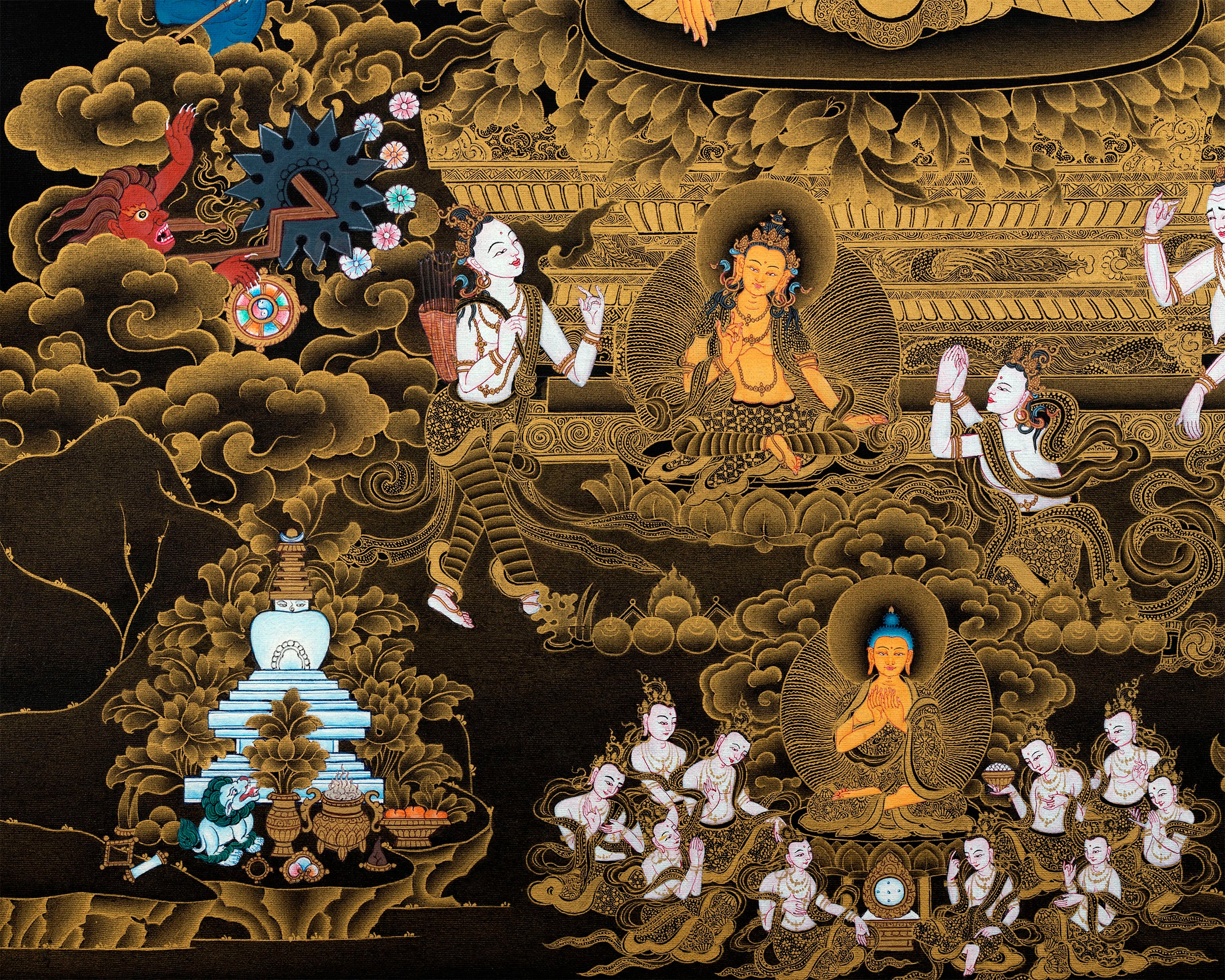 Thangka Of Buddha Shakyamuni And Mara Downloadable File