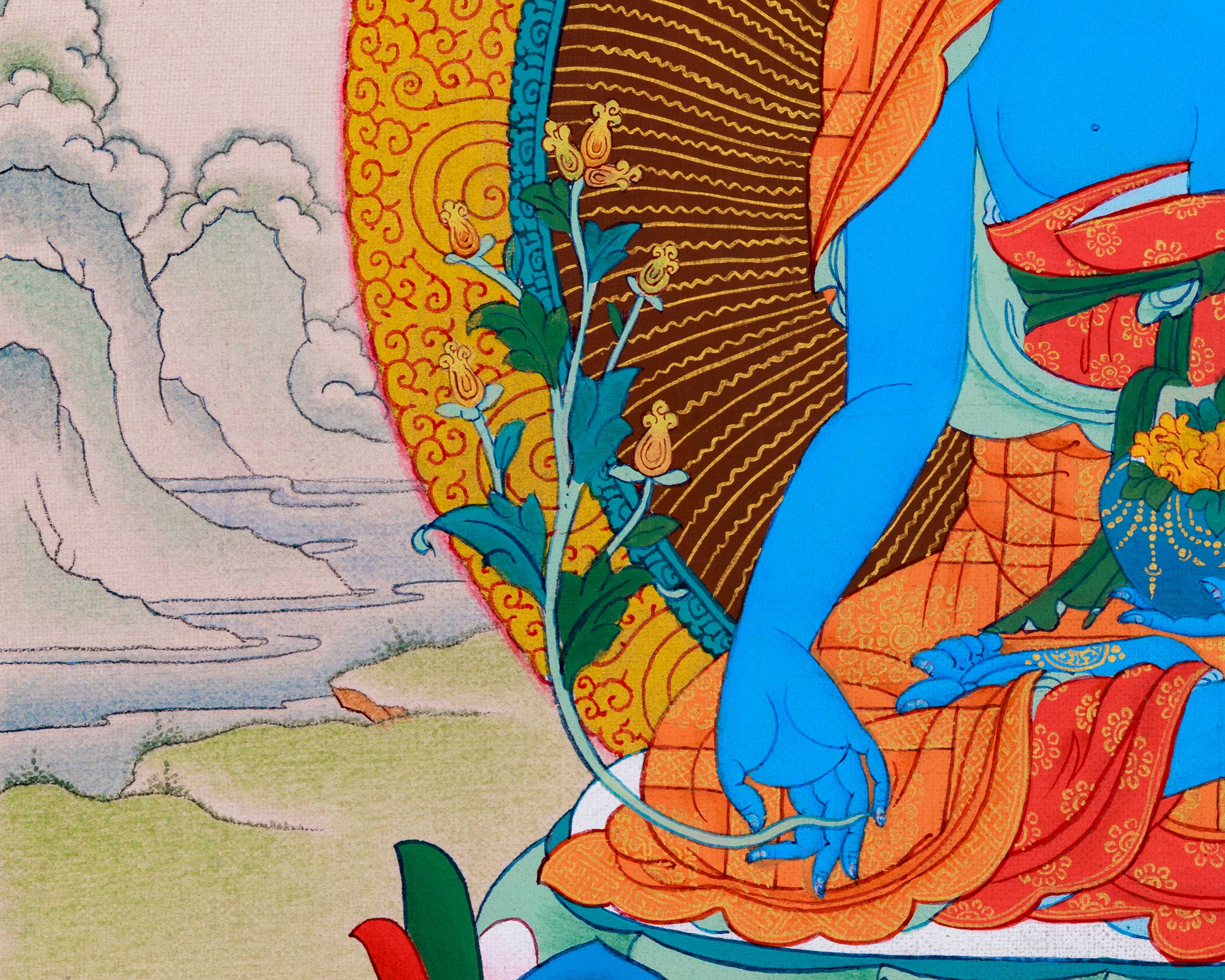 24K Gold Thangka of Medicine Buddha