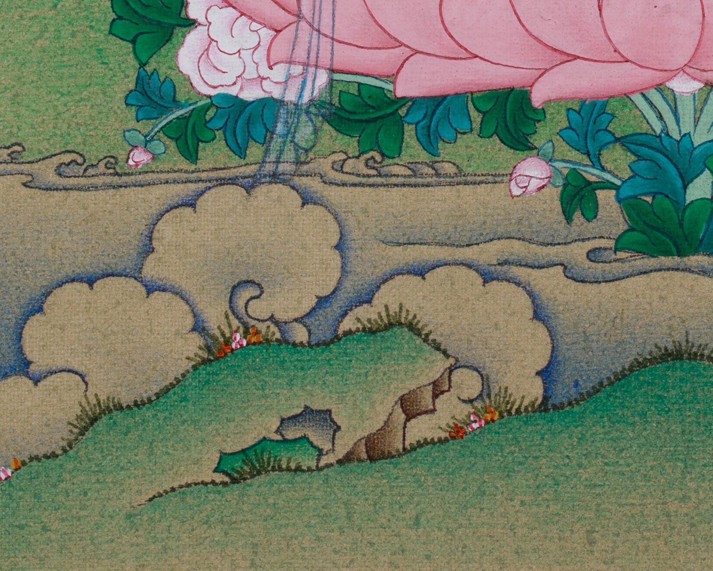 Embodiment Of Wisdom Manjushri Thangka | Wielding Flaming Sword