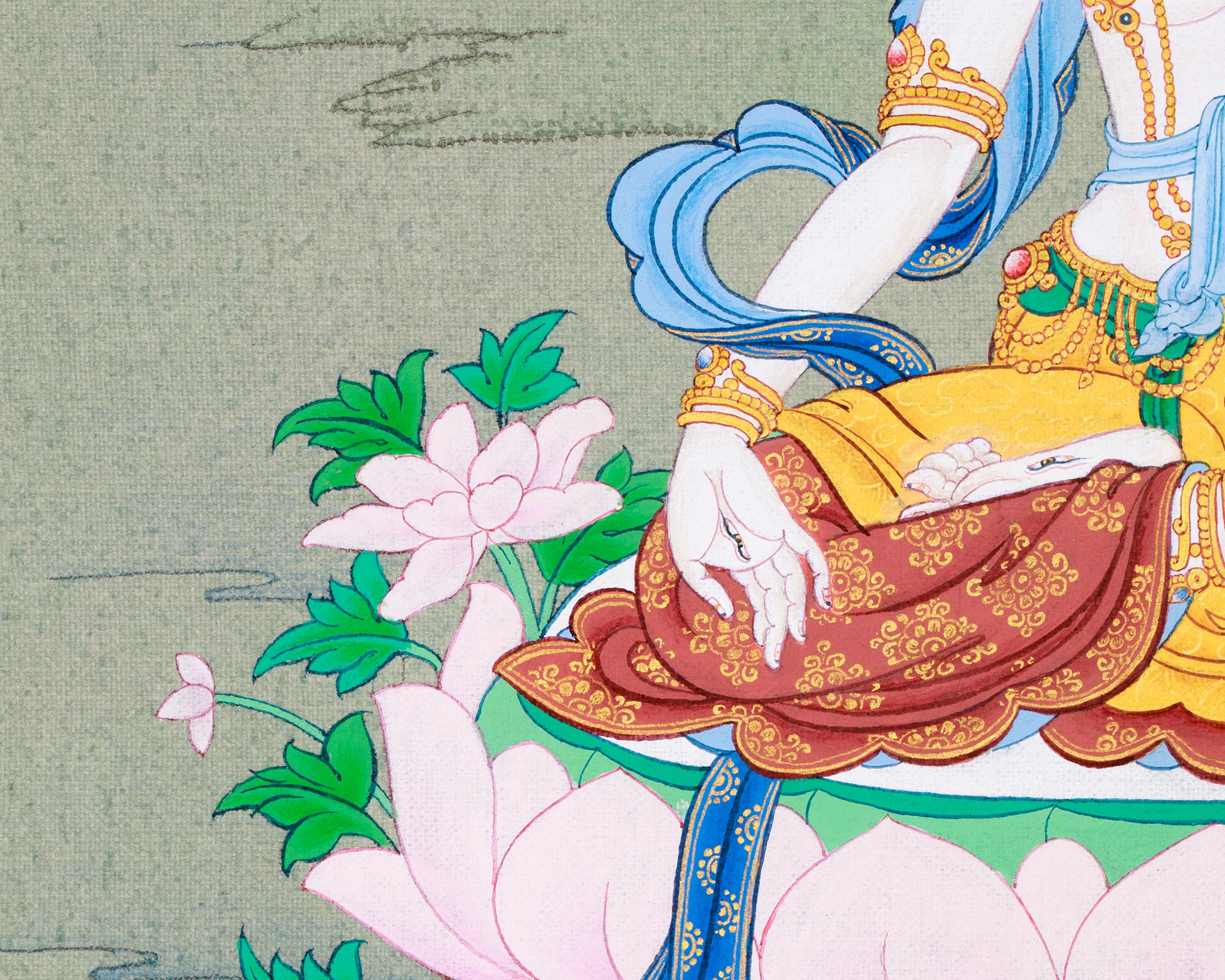 White Tara, Goddess of Compassion Thangka | Authentic Himalayan Art for Spiritual Wellness