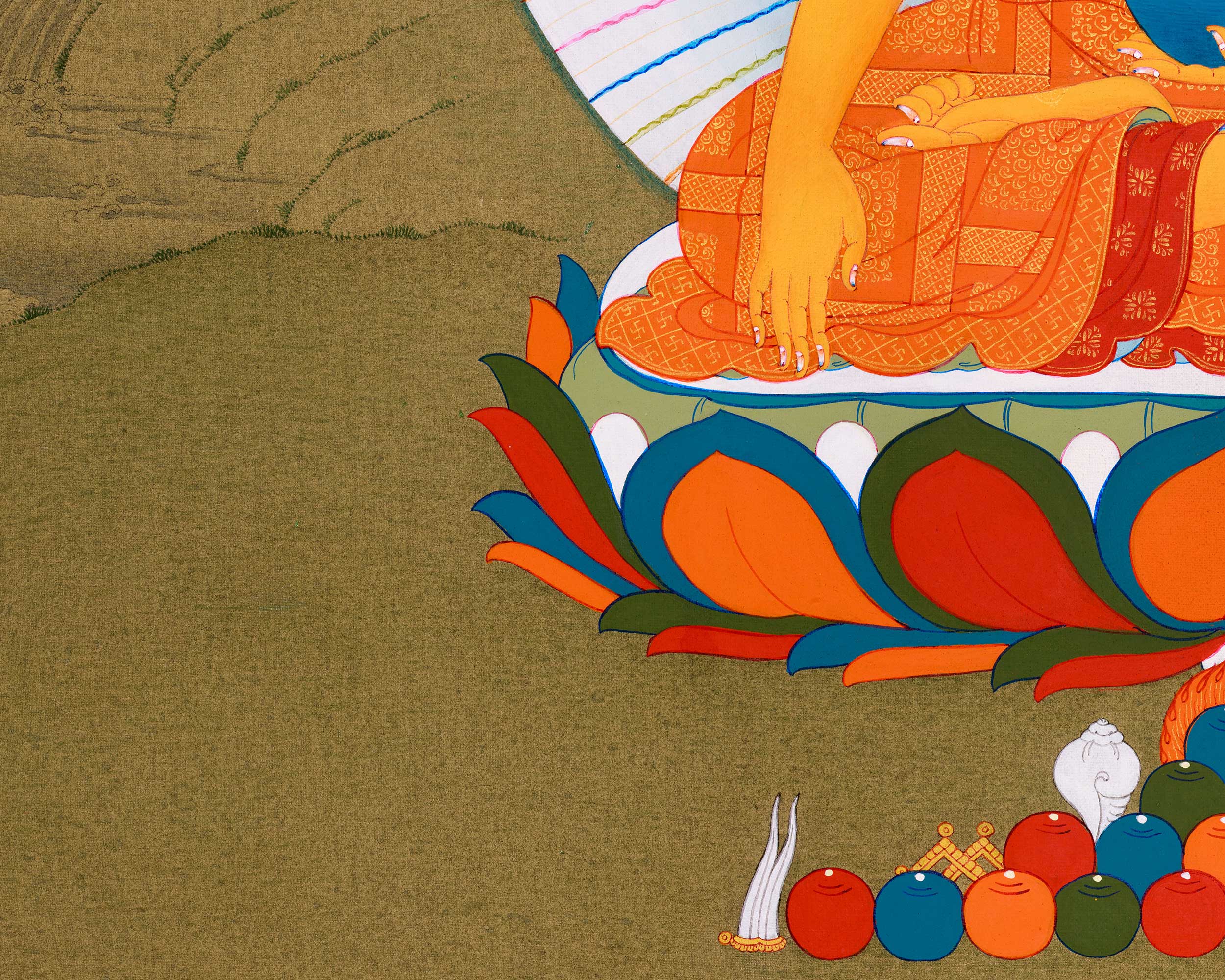 Handpainted Buddha Gautama Thangka | Traditional Shakyamuni Artwork