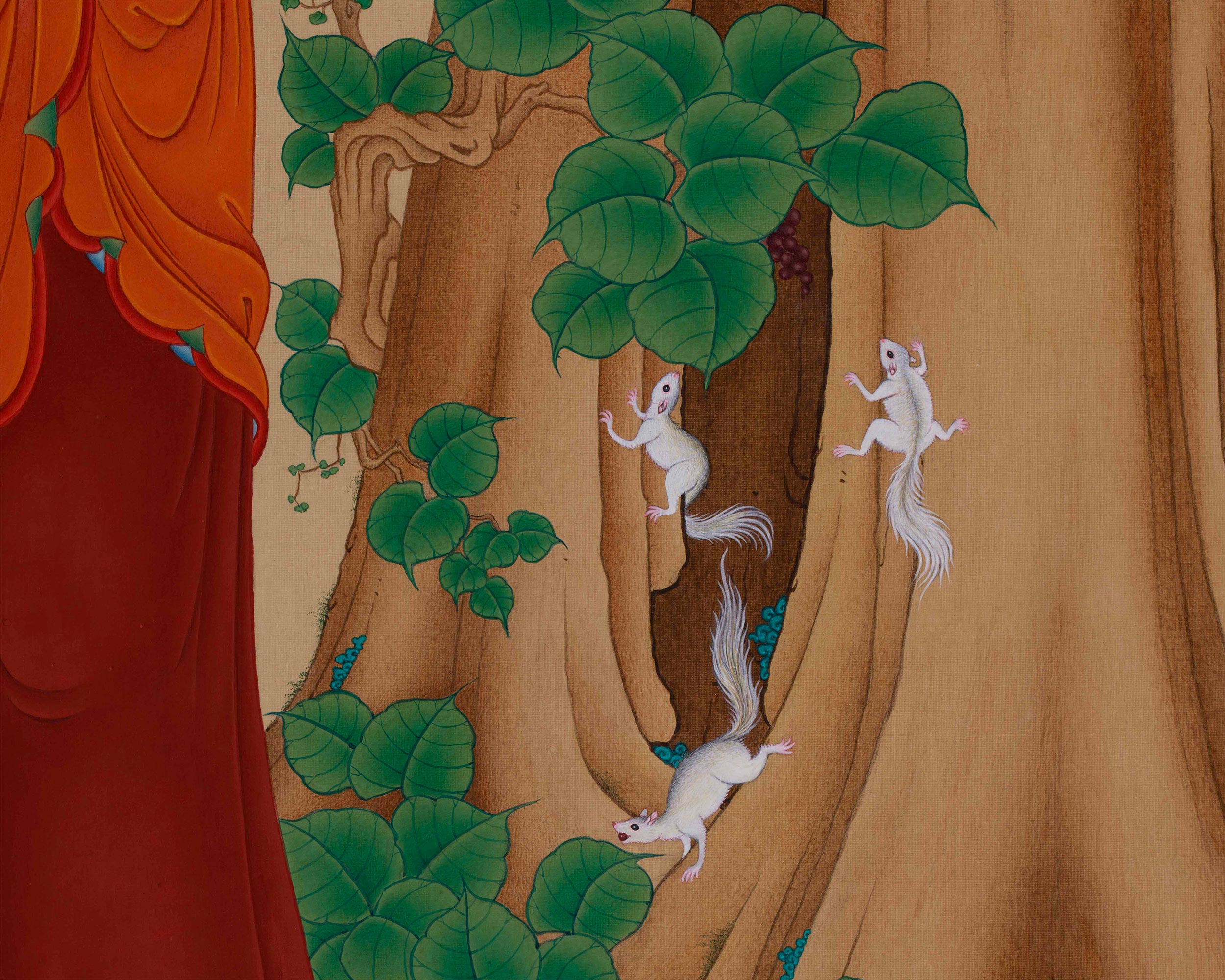 Standing Shakyamuni Buddha’s Blessings | Thangka of Spiritual Awakening | LHASA Stone Pigments