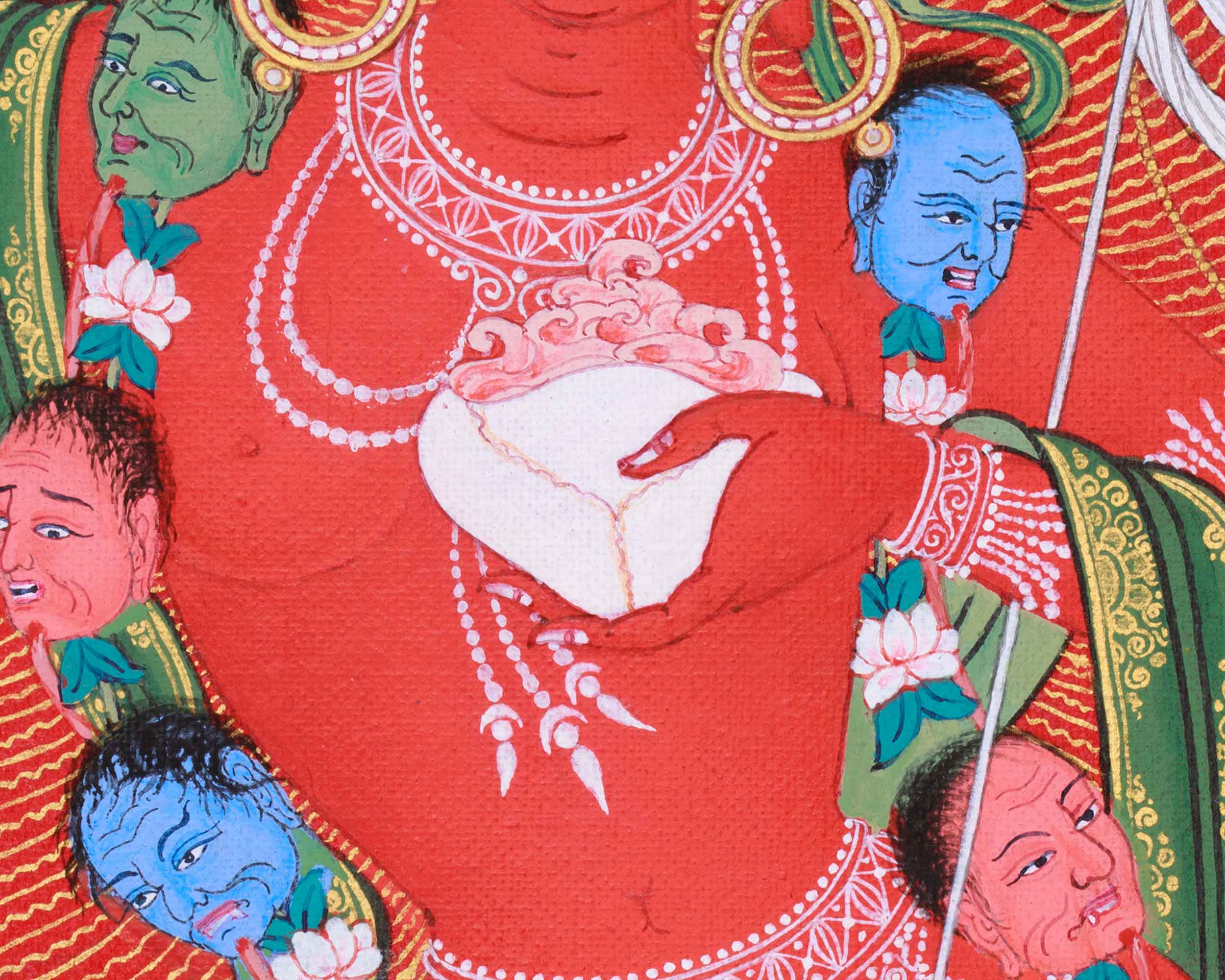 Traditional Vajrabarahi Thangka in Red and Gold | Vajrayana Art