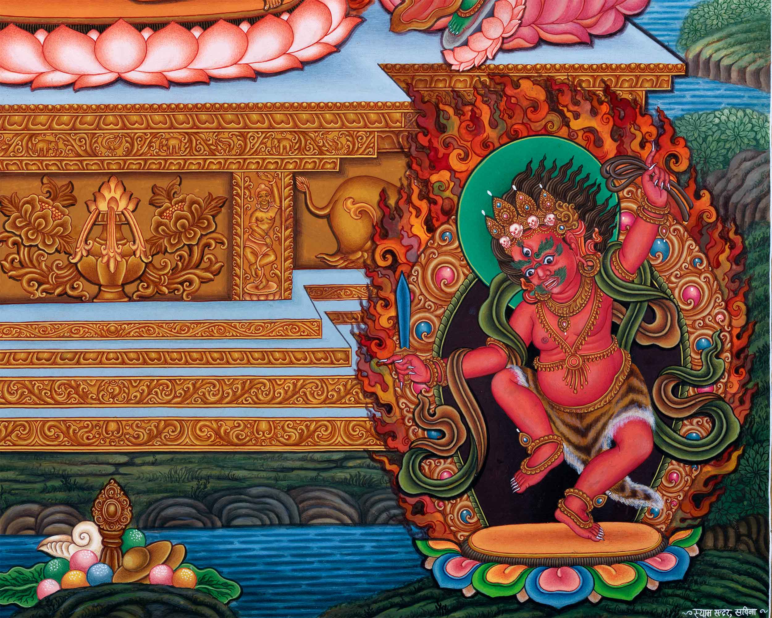 Sacred Presence Dakini Thangka Print | Beautiful Wall Decor of Dakini | Traditional Artwork