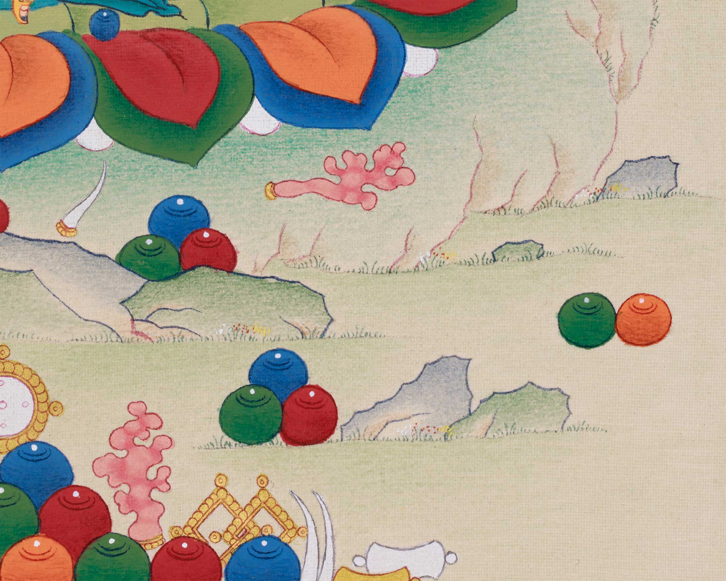 Yellow Jambhala Artwork | Buddhist Deity of Wealth and Prosperity