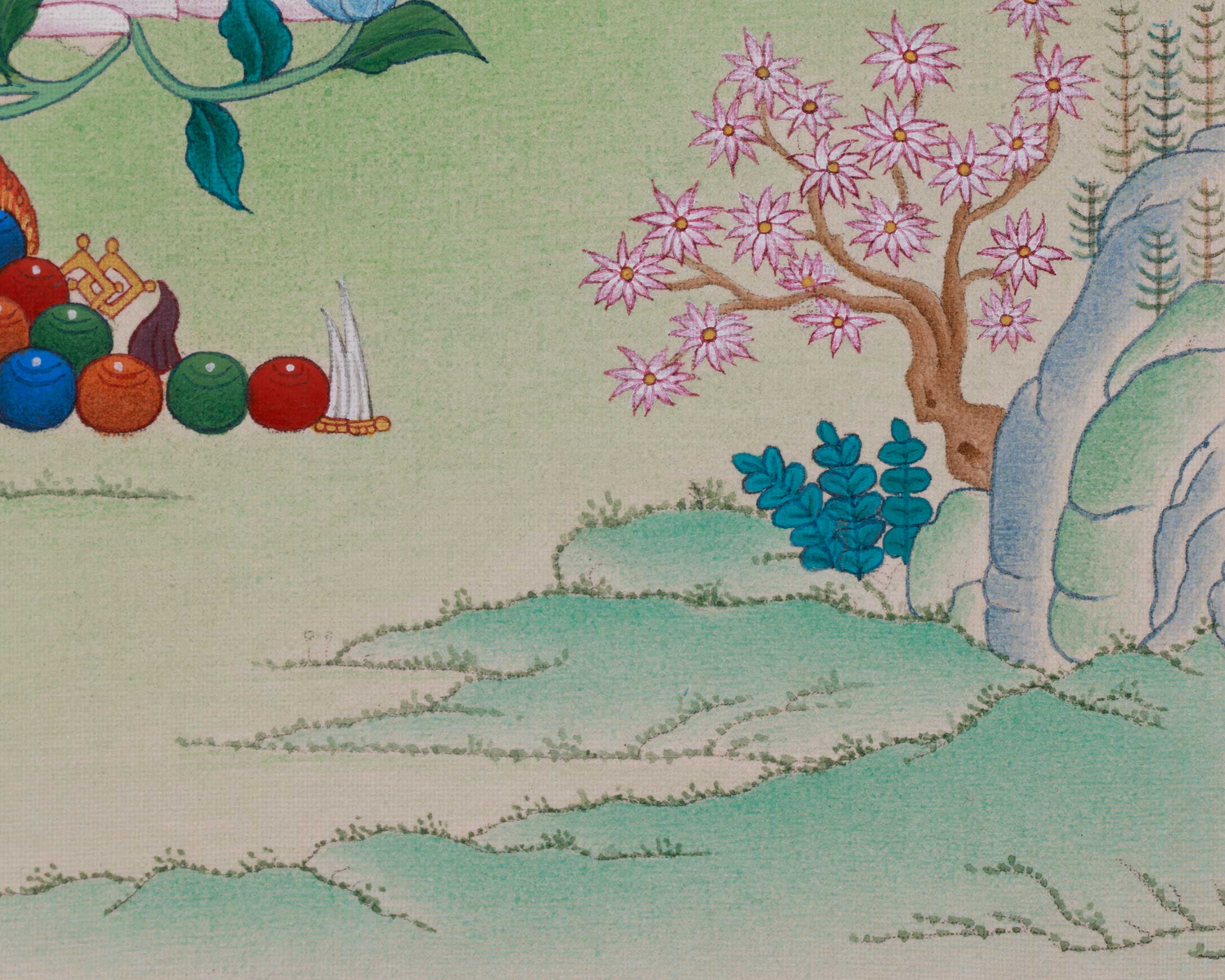 Shayma Tara Tibetan Thangka | Divine Goddess Green Tara Artwork