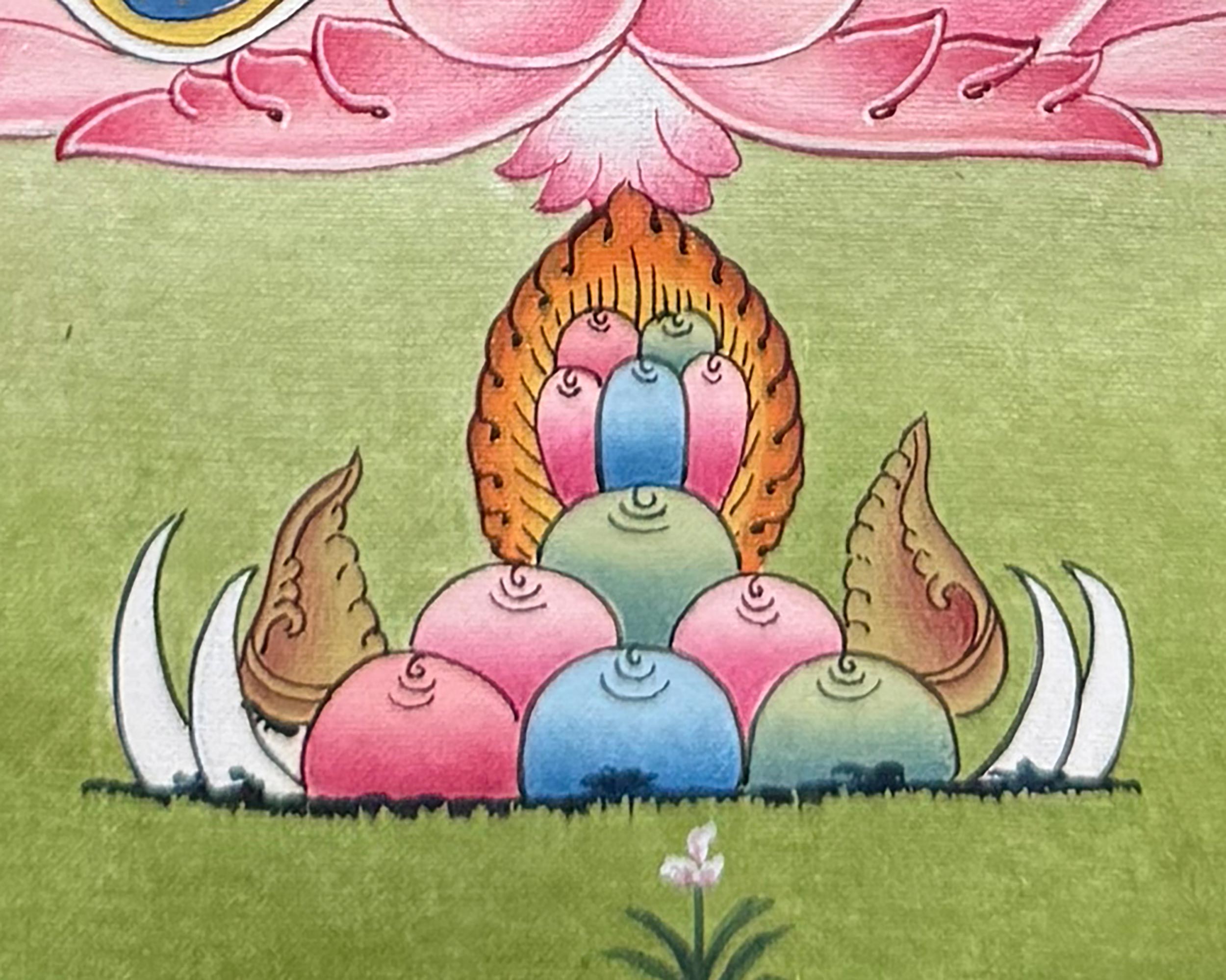 Guru Rinpoche Thangka With Brocade | Embodiment of Profound Wisdom