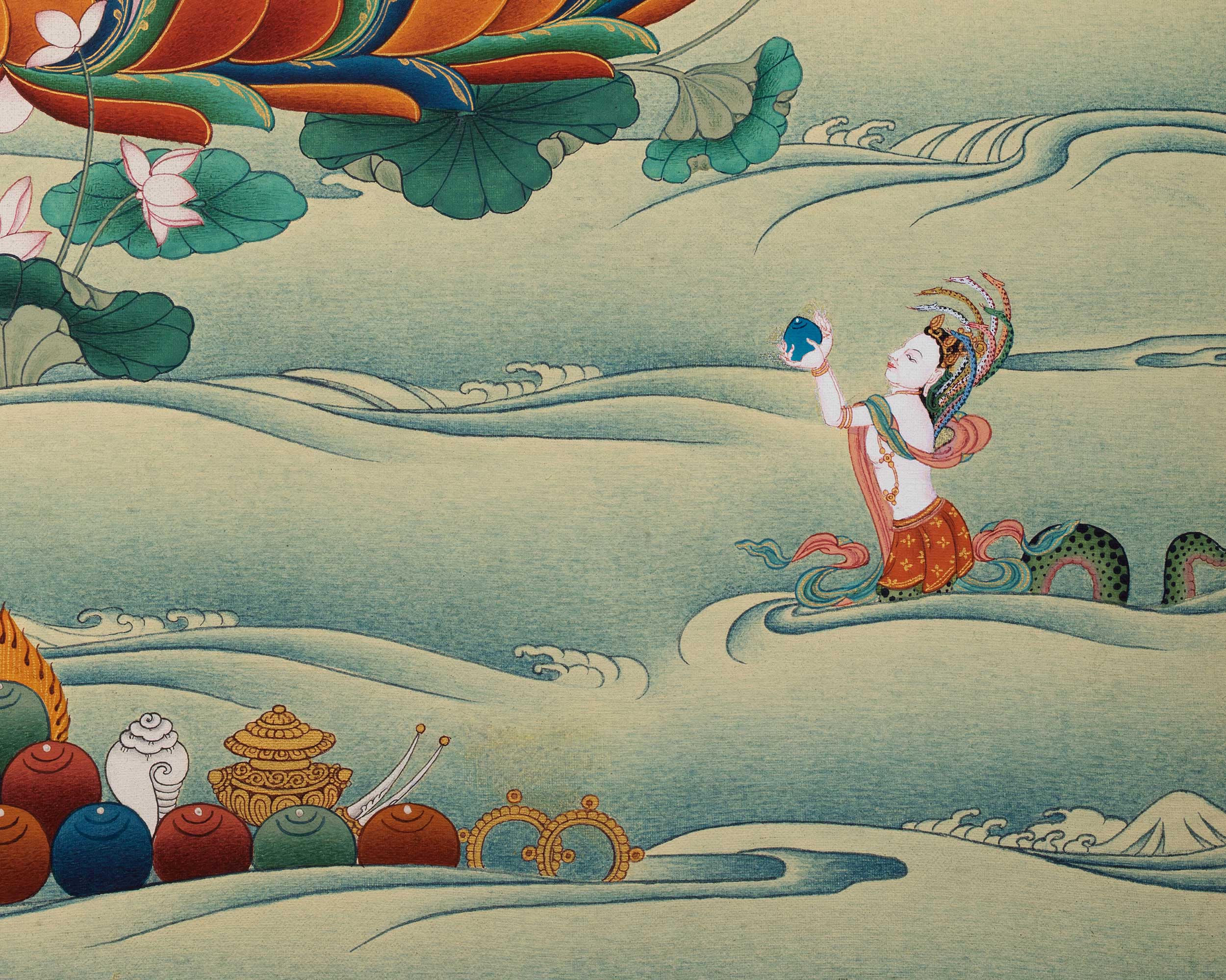 Chenrezig Thangka Print | Bodhisattva Canvas Print With High-Quality Giclee