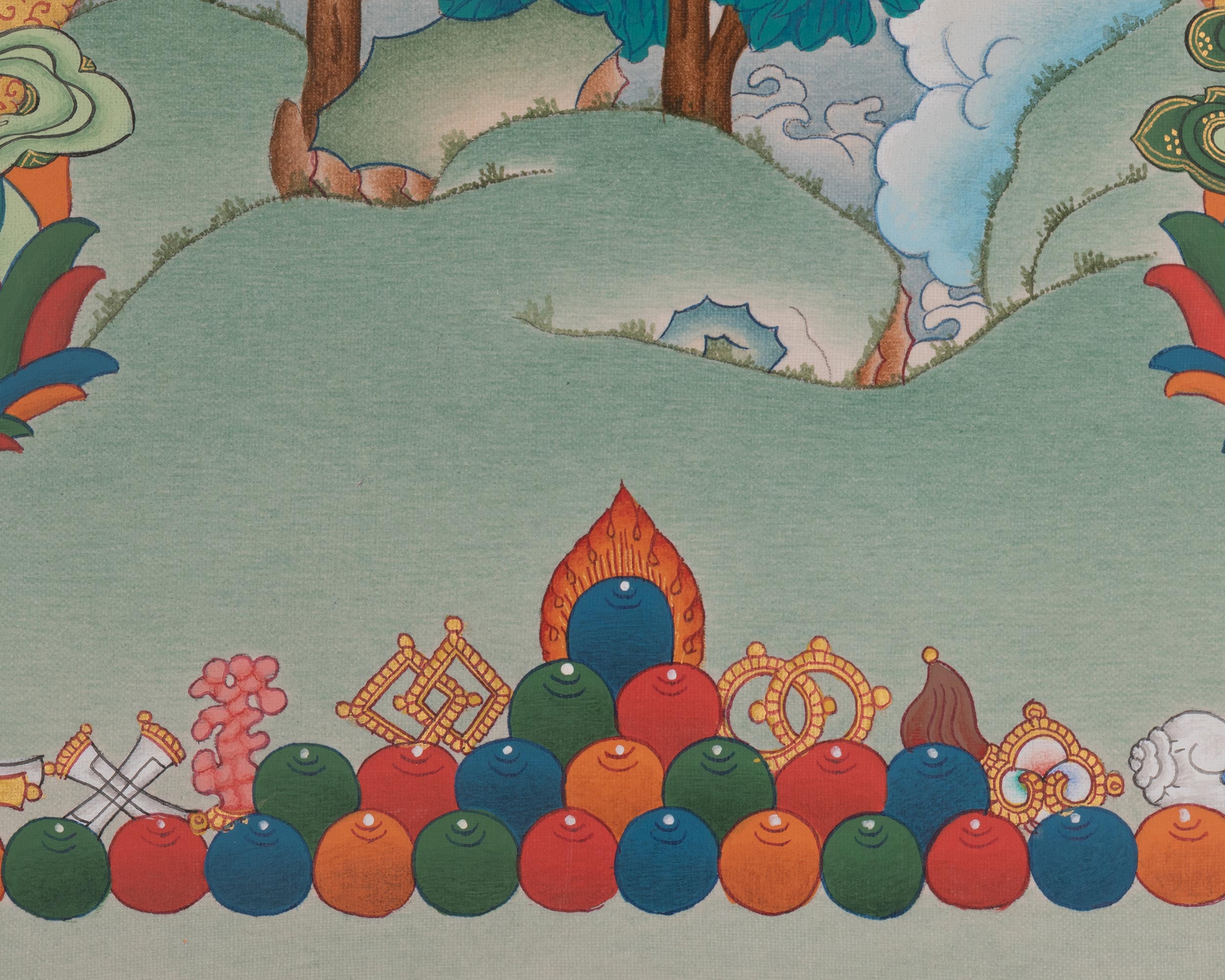 Manjushri Tibetan Artwork | Sword of Wisdom | Bodhisattva Deity