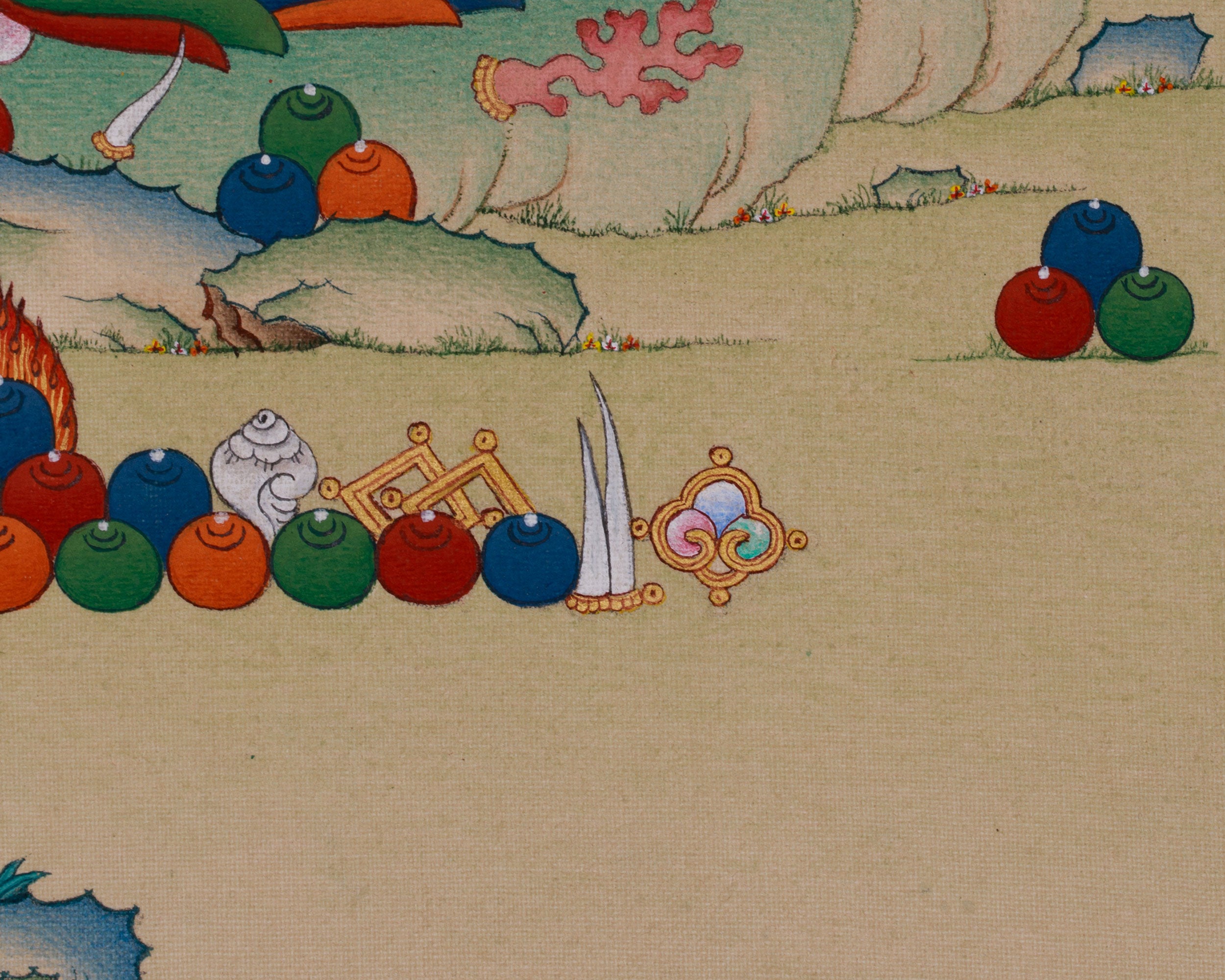 Powerful Wealth Deity, Jambhala | Thangka Painting for Prosperity