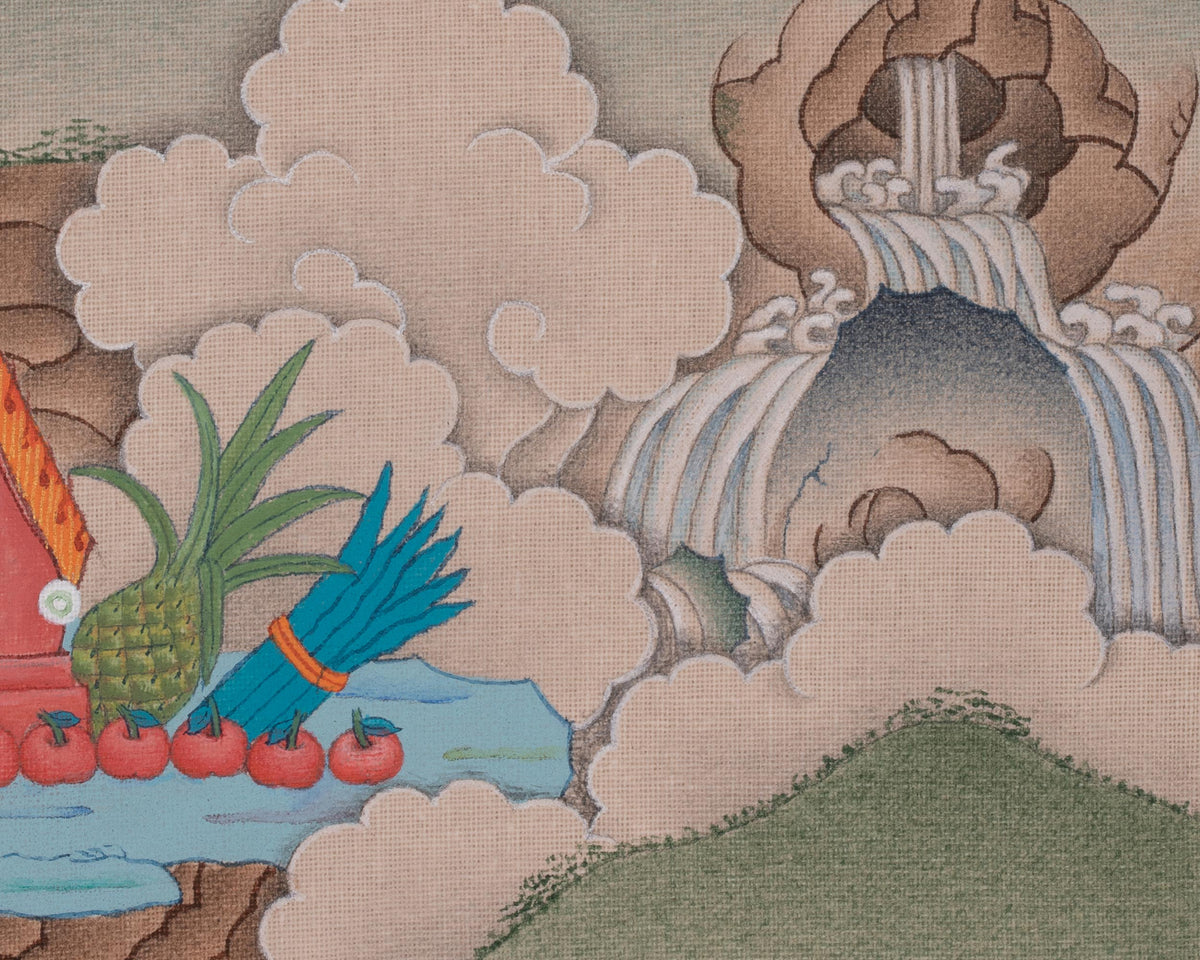 Spiritual Guru Rinpoche Thangka Painting | Padmasambhava Artwork | Wisdom Deity