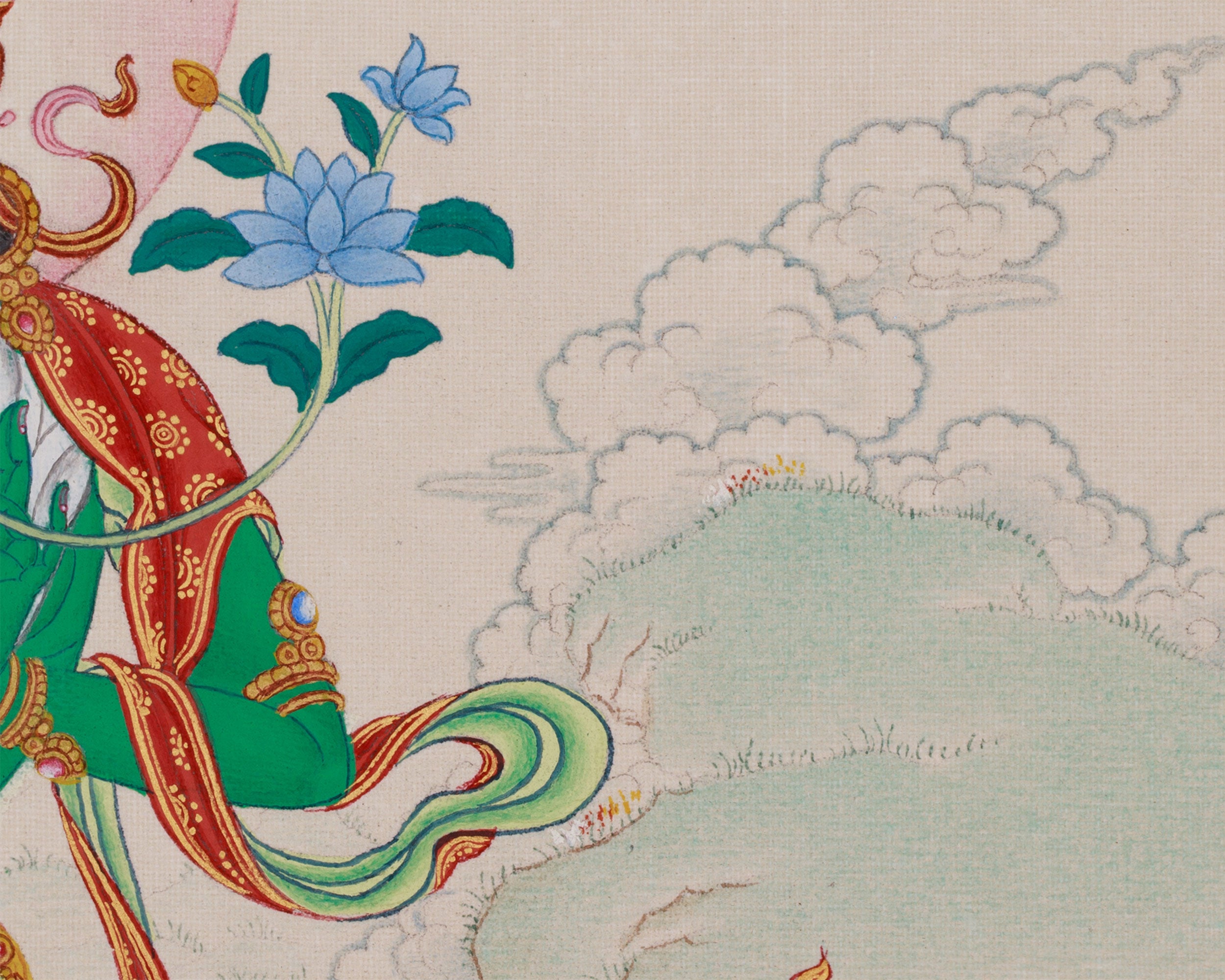 Goddess Shyama Tara Painting | Tibetan Female Buddhist Deity