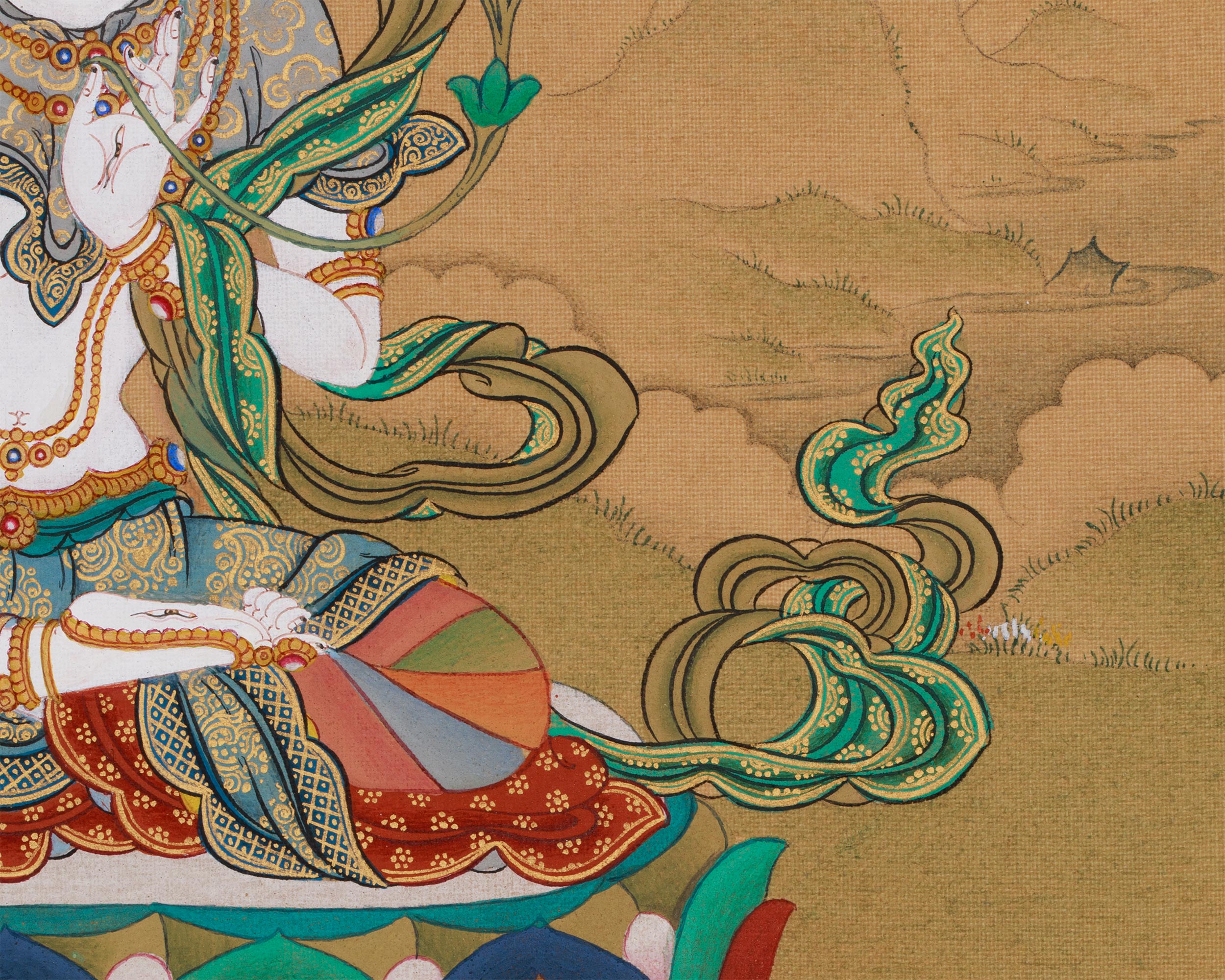 White Tara with Amitabha Buddha Thangka | Symbol of Eternal Compassion