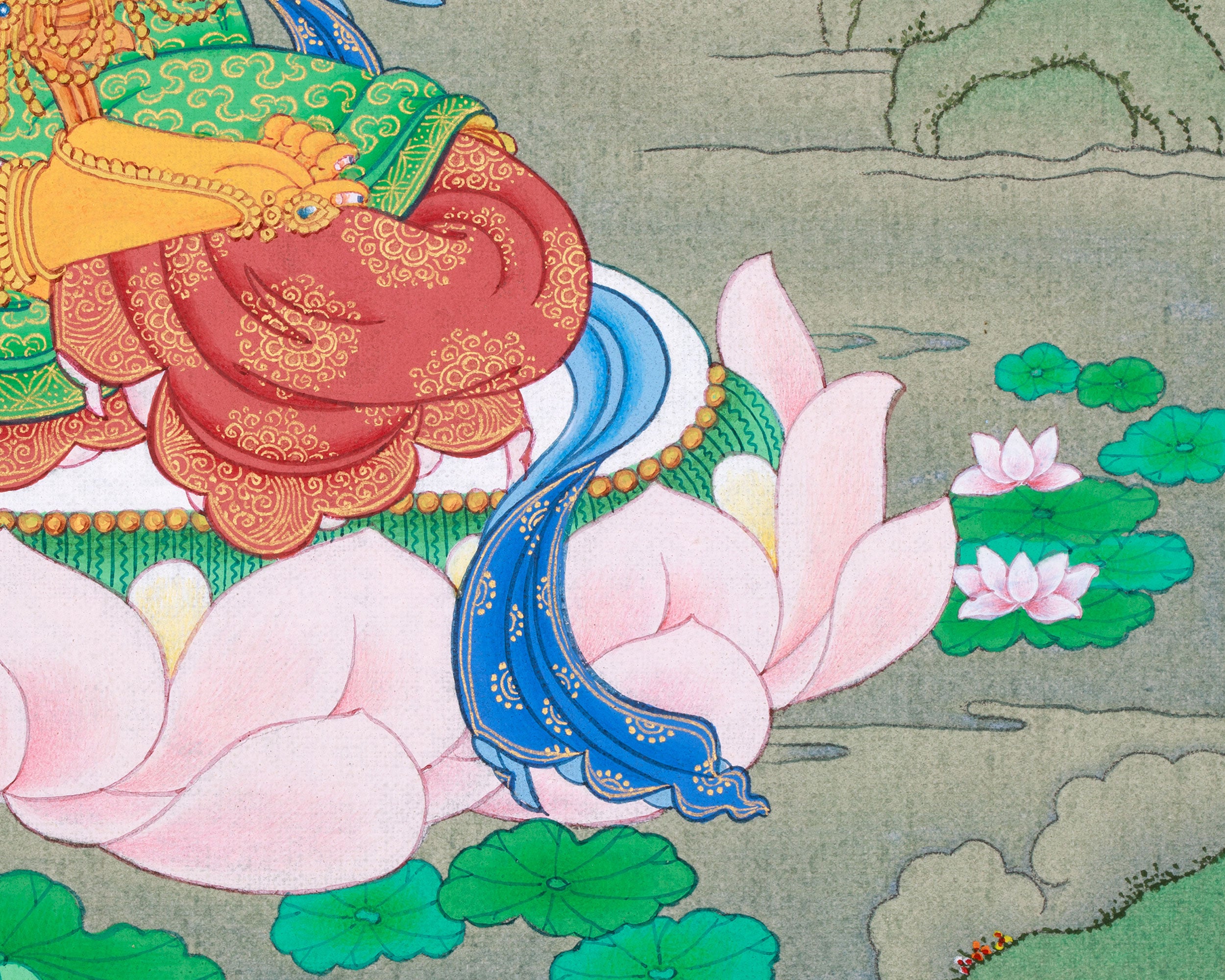 Manjushri Bodhisattva | Small Thangka of Wisdom