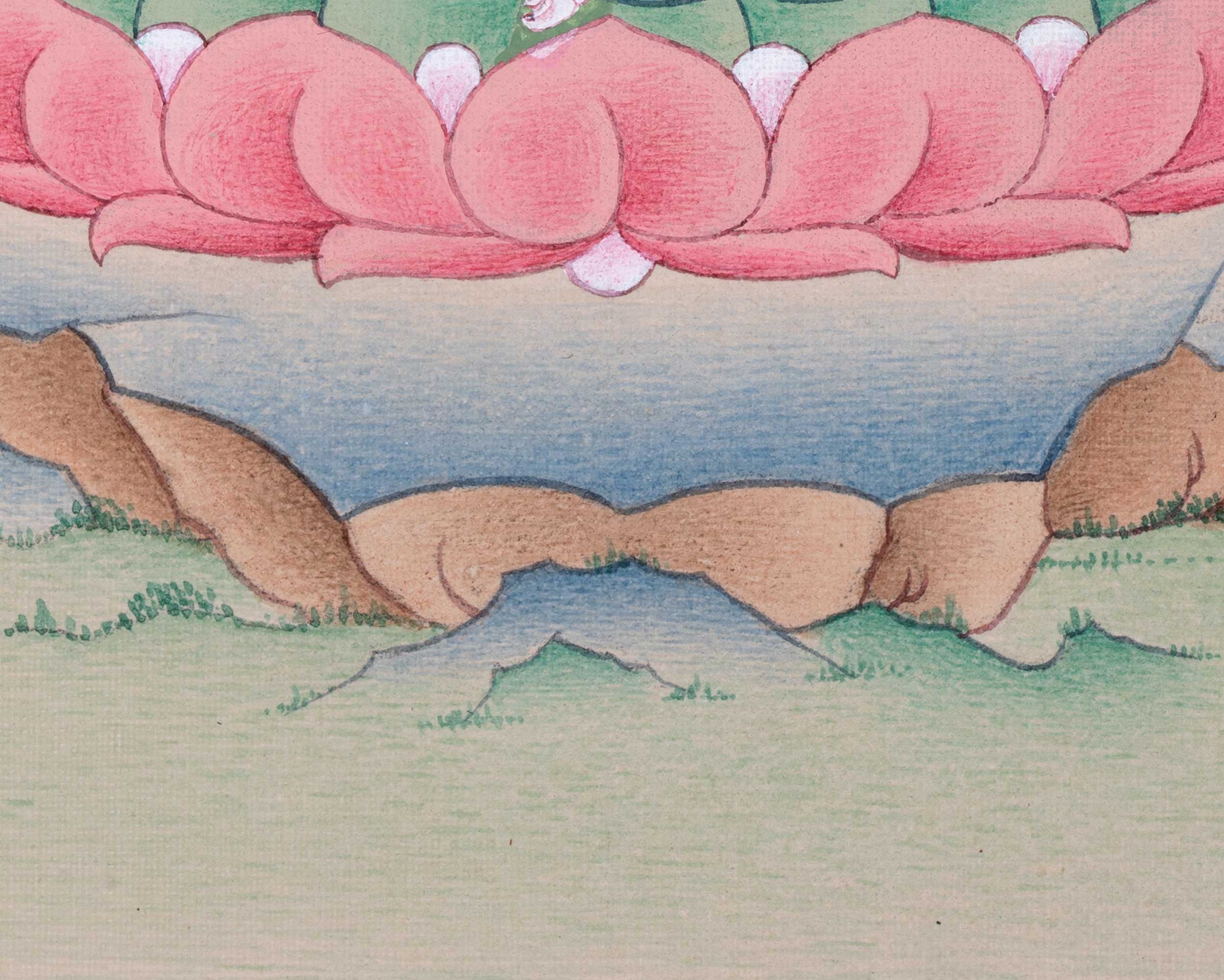 Small Yeshe Tsogyal Thangka | Guru Rinpoche's Consort | Female Spiritual Canvas Art