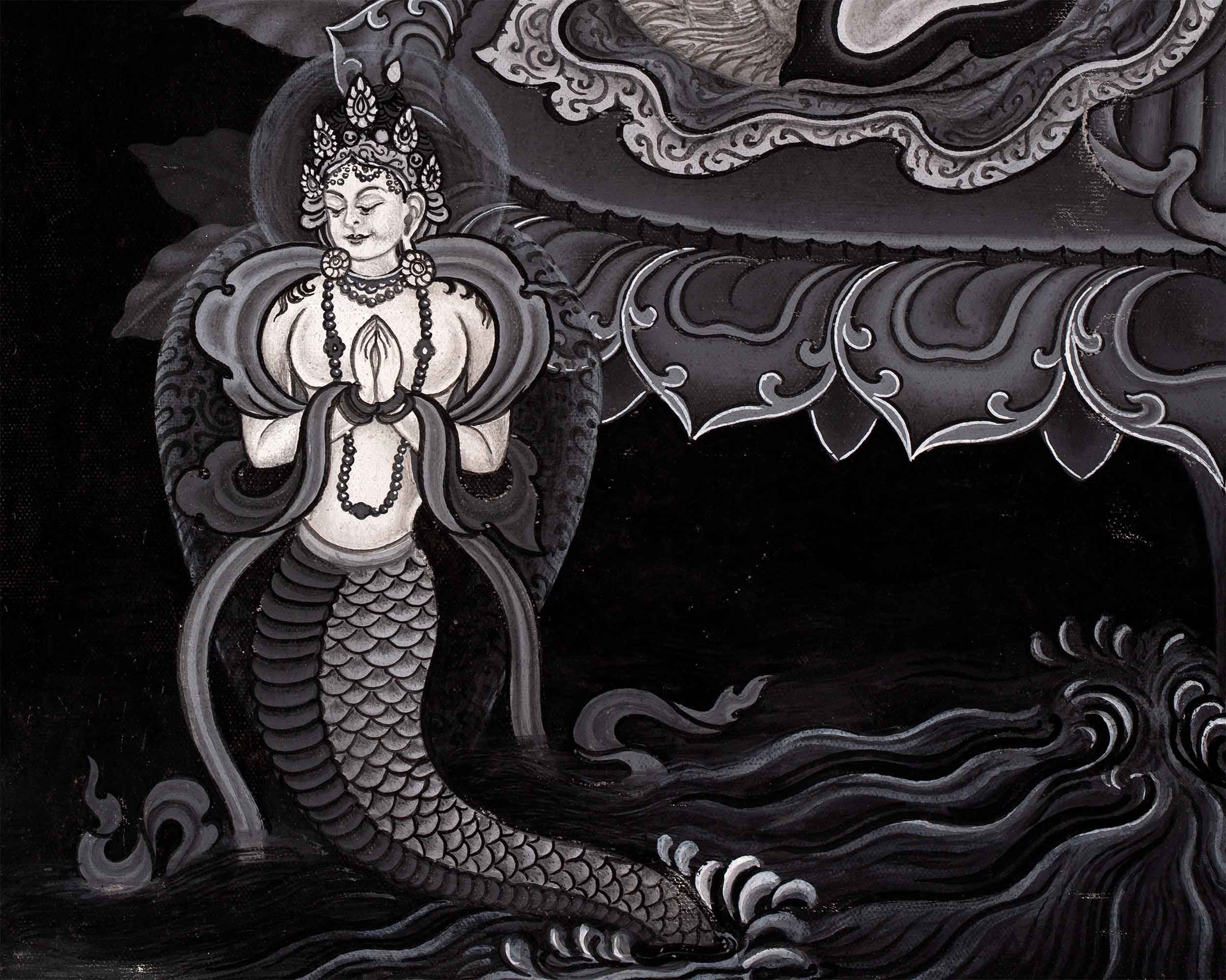 High-Quality Giclee Print For Arya Manjushri Namasangiti Mantra Practice | Multi-Armed Form Of Bodhisattva Of Wisdom