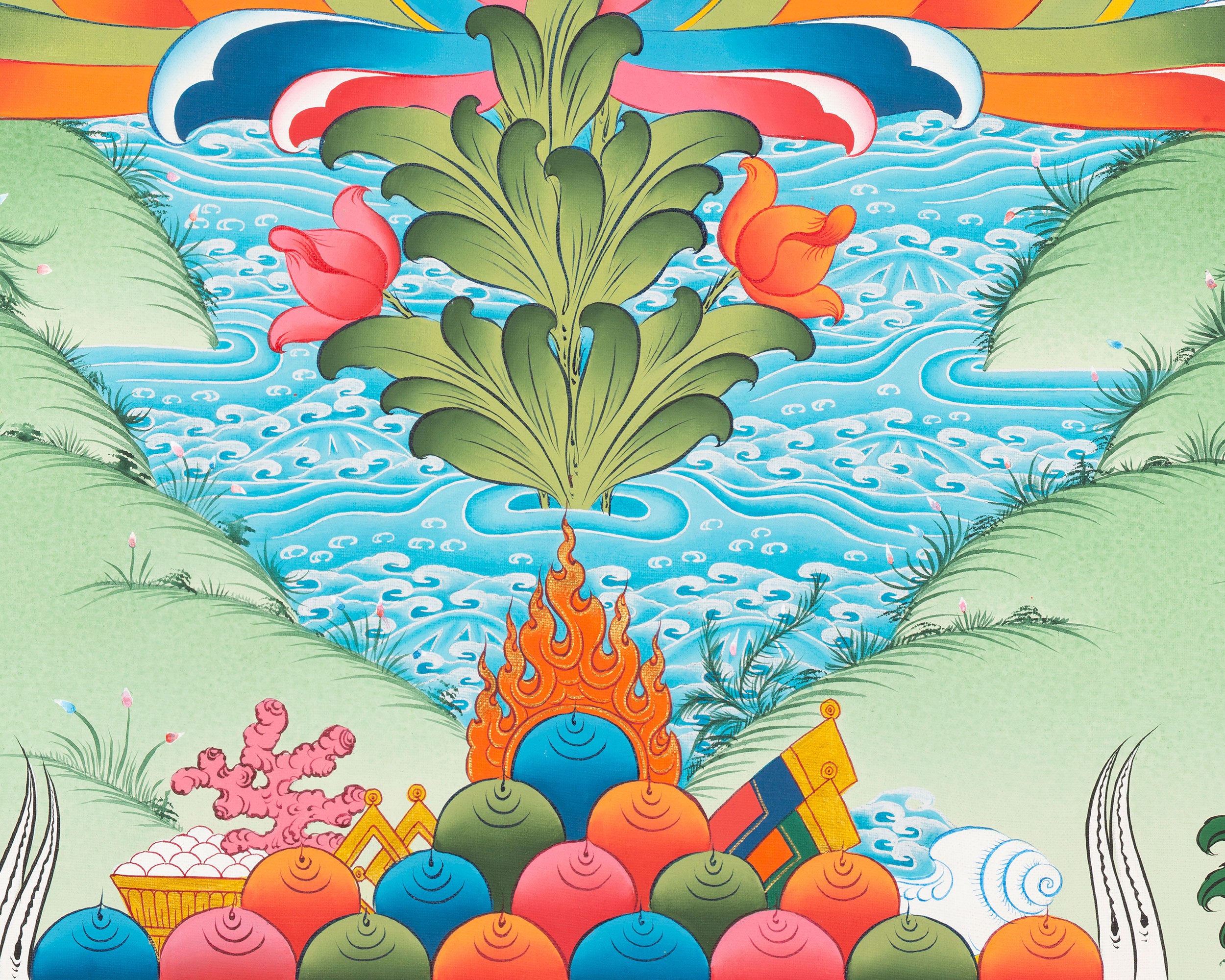 Dharmapala King Namtoshe Thangka | Protector Deity of Tibetan Buddhism