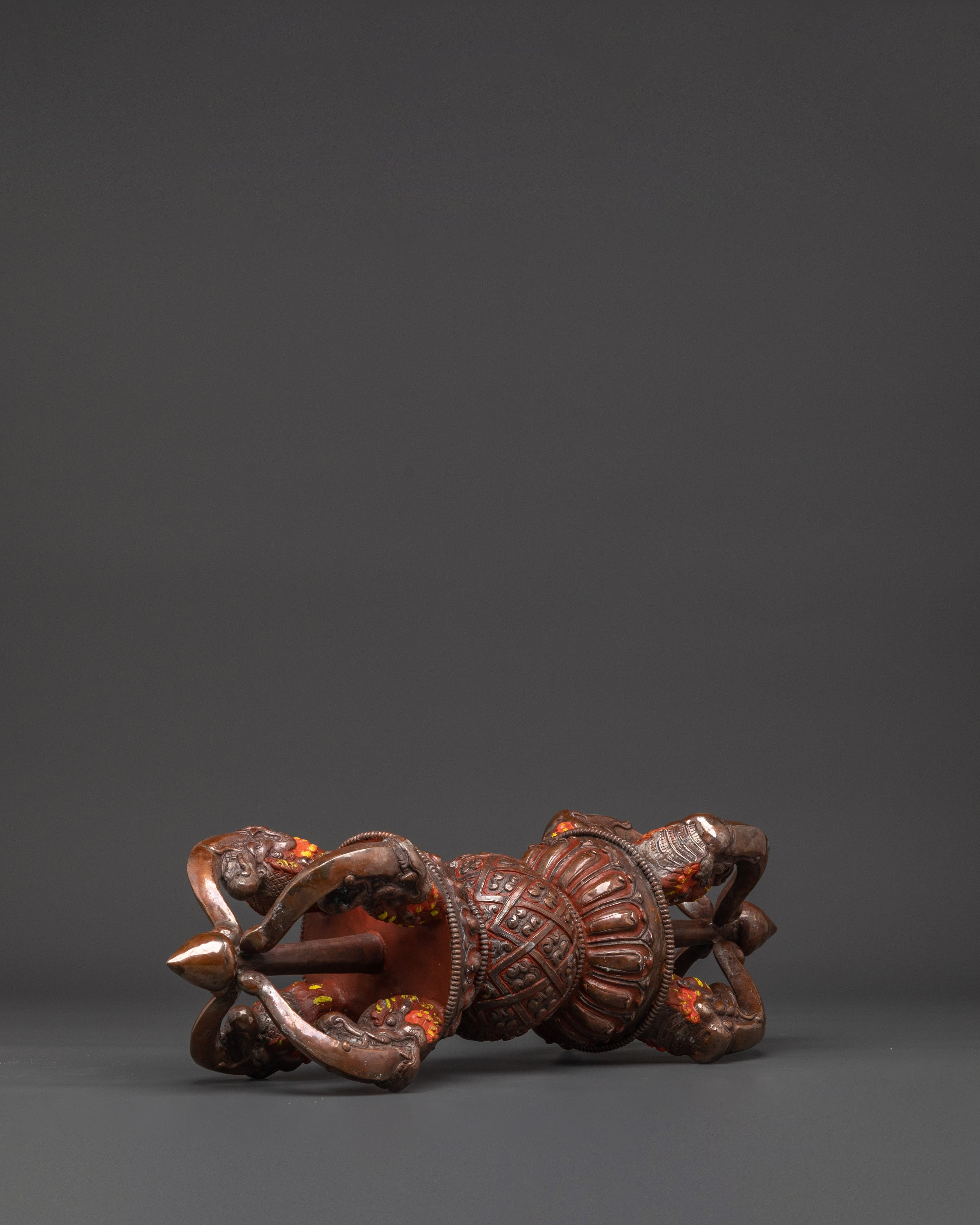 Buddhist Tantric Oxidized Copper Vajra | for Meditation and Ritual Practice