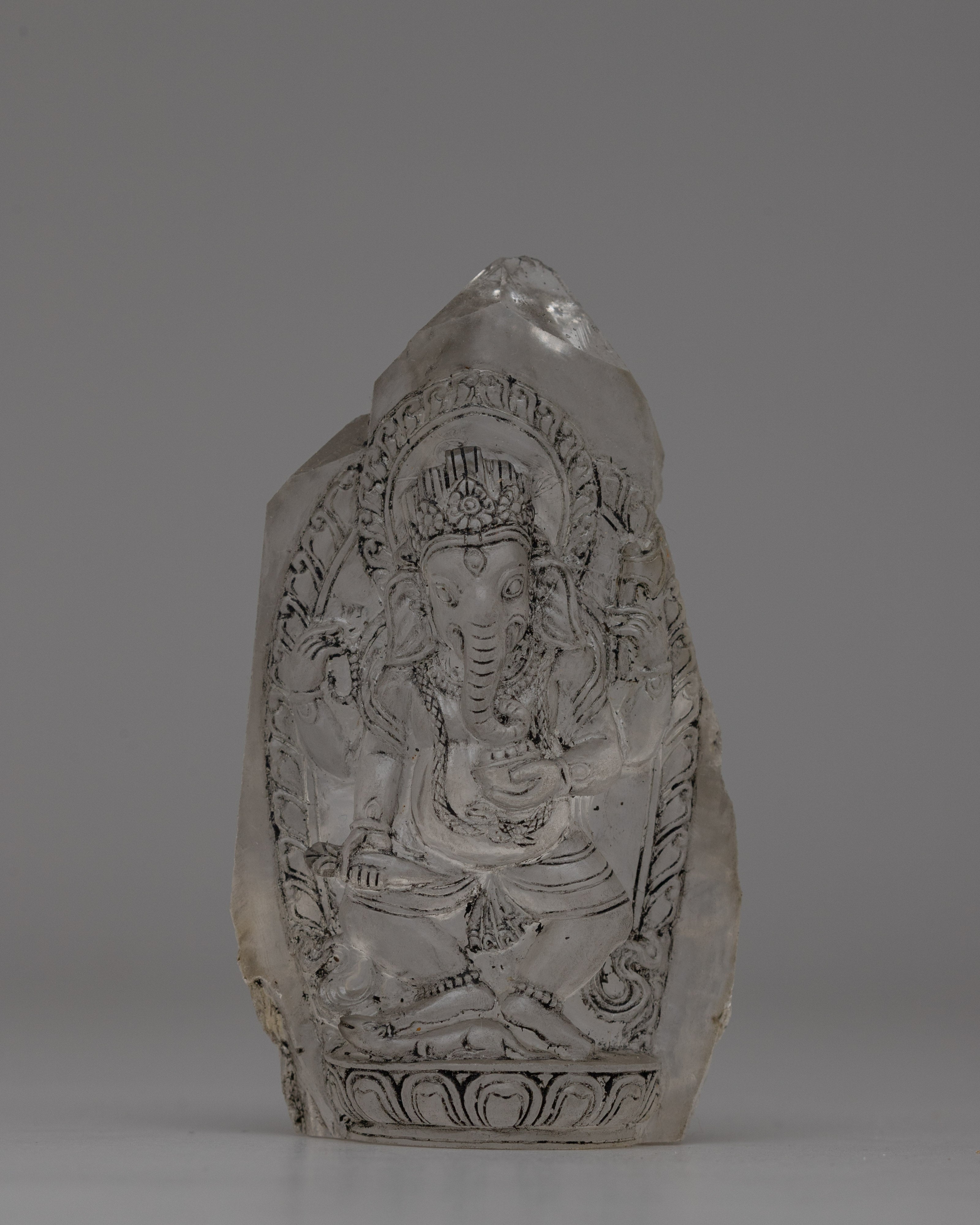 Crystal Hand-Carved Ganesh Statue for Prosperity