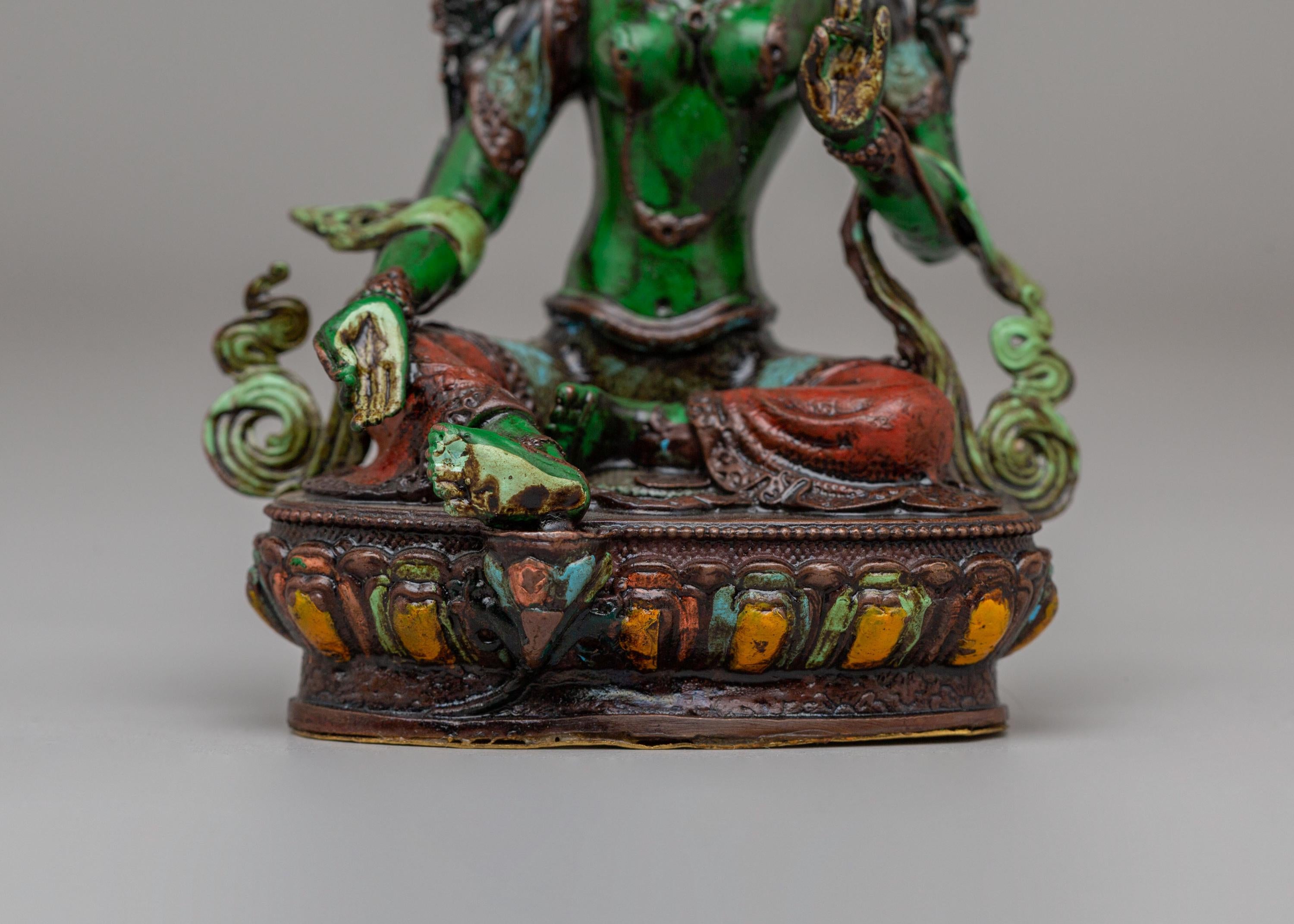 Traditional Green Tara Deity Statue | Himalayan Artwork