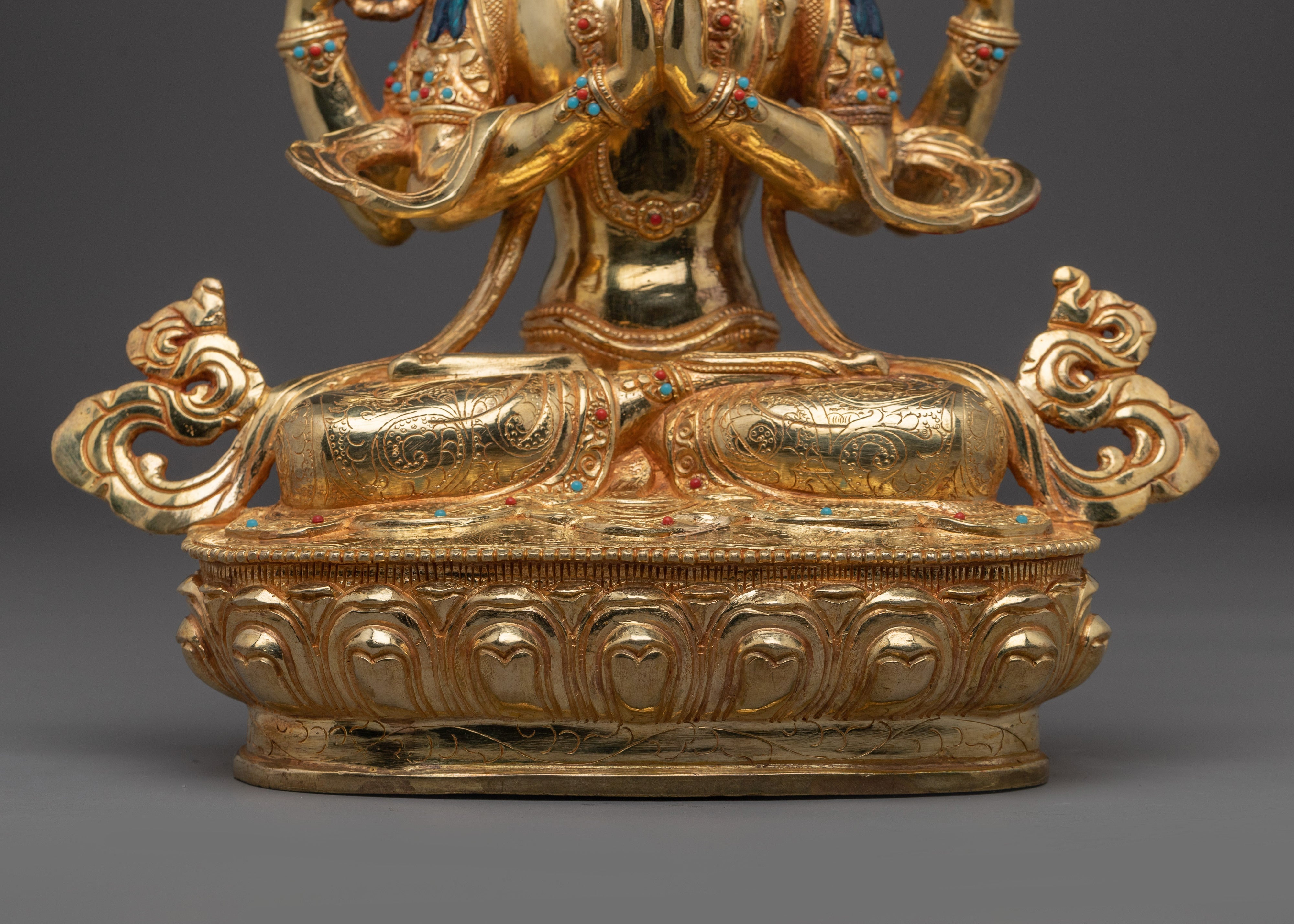 Handmade Avalokiteshvara Spiritual Decor | Himalayan Chenrezig Artwork