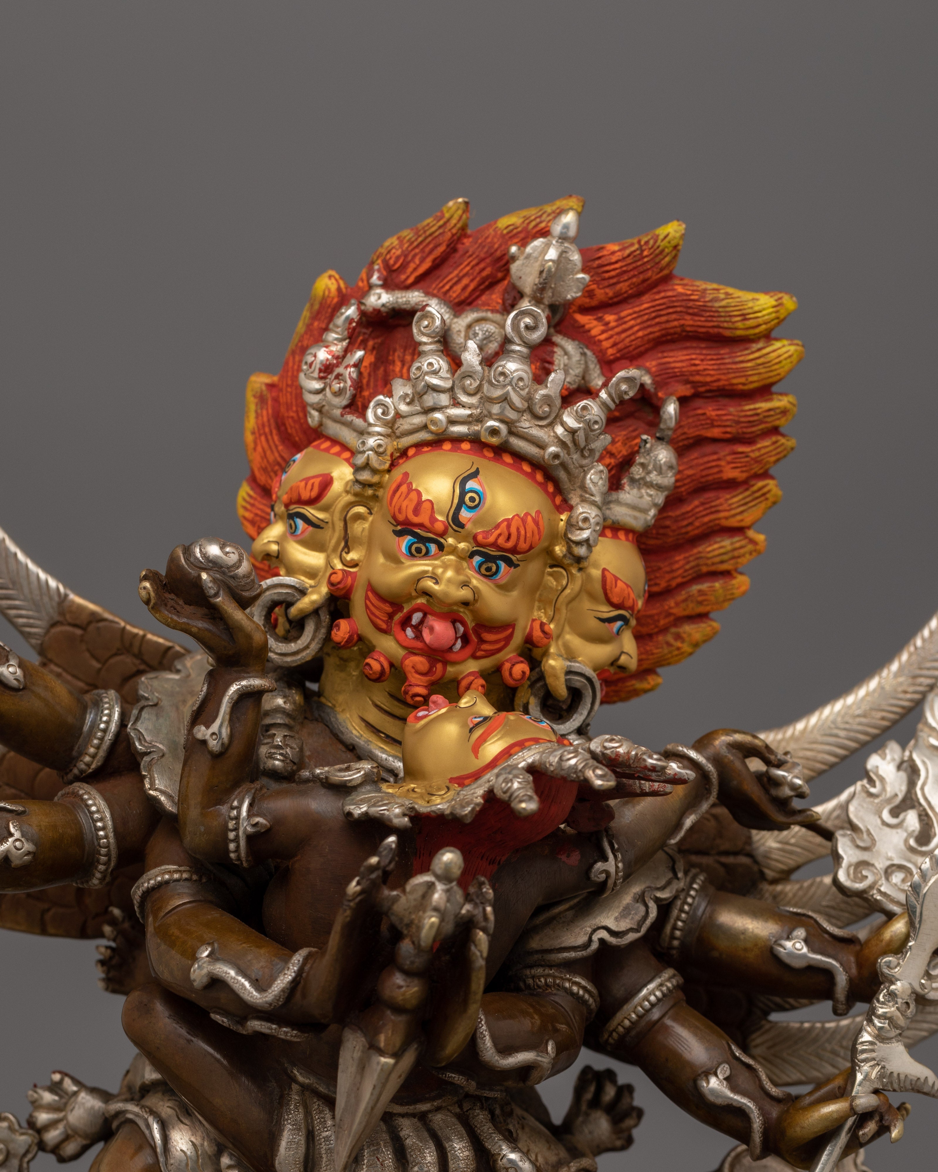 Handmade Silver Plated Vajrakilaya Statue | The Ultimate Obstacle Remover