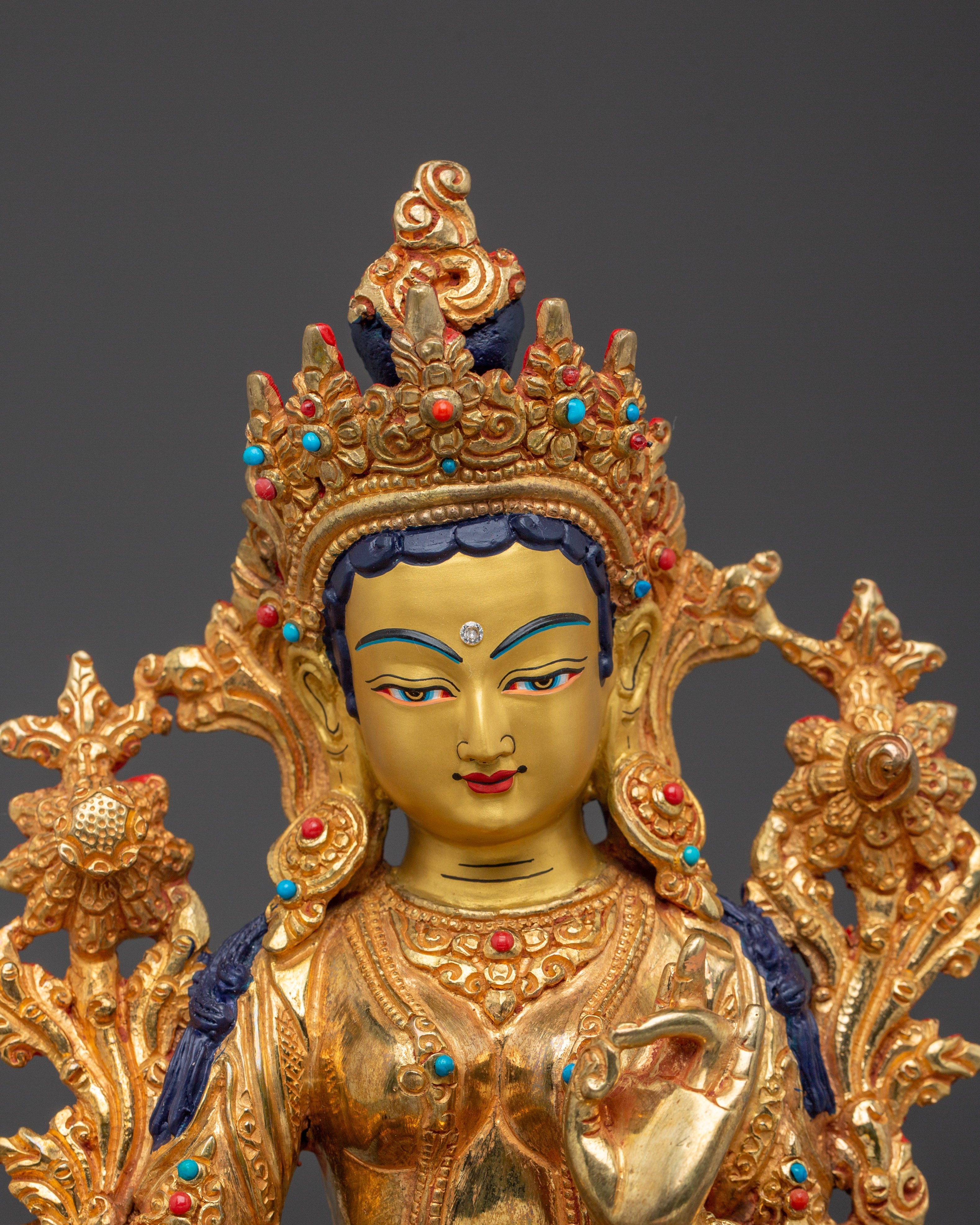 Green Tara Copper Handmade Statue | Shyama Tara - Mother of All Buddhas
