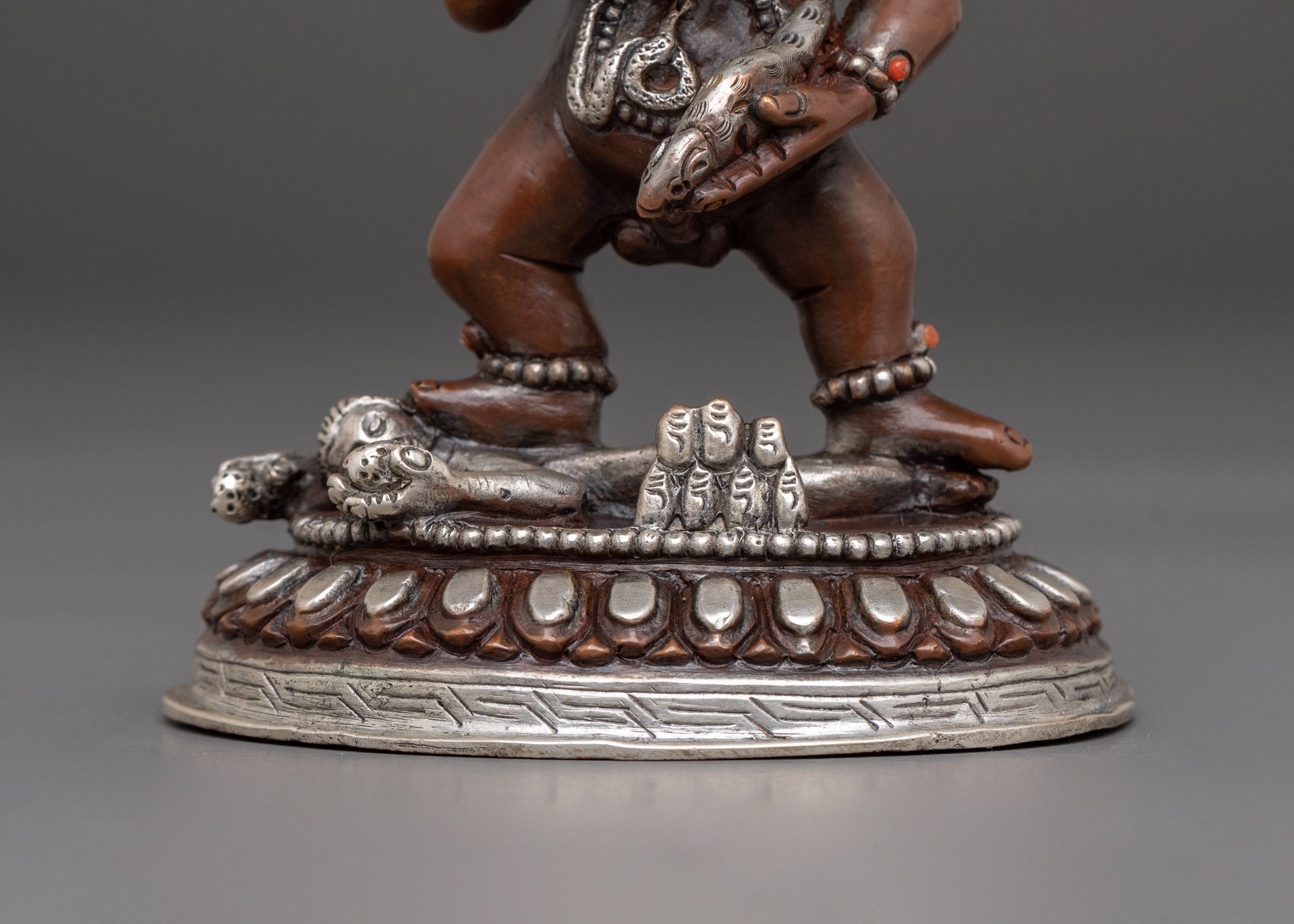 Black Dzambhala Sacred Statue | Buddhist Wealth Deity Art
