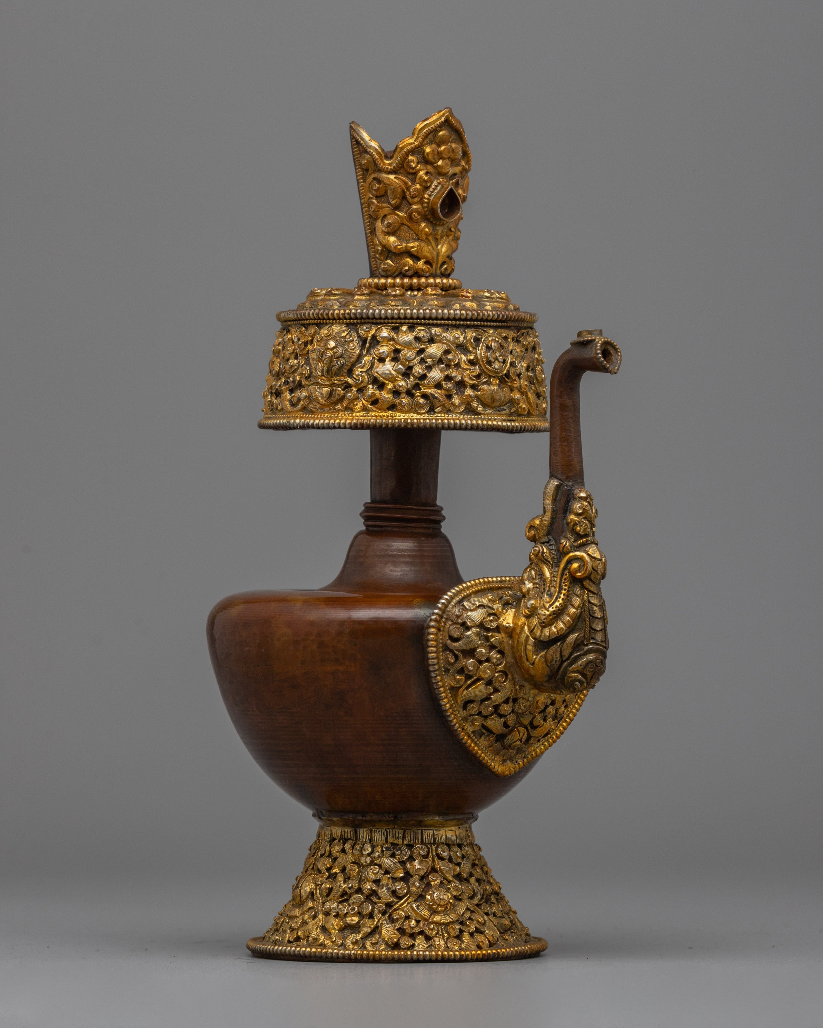 Gold & Silver-Plated Bhumba Ritual Vase | Spiritual Bhumba Ritual Vase