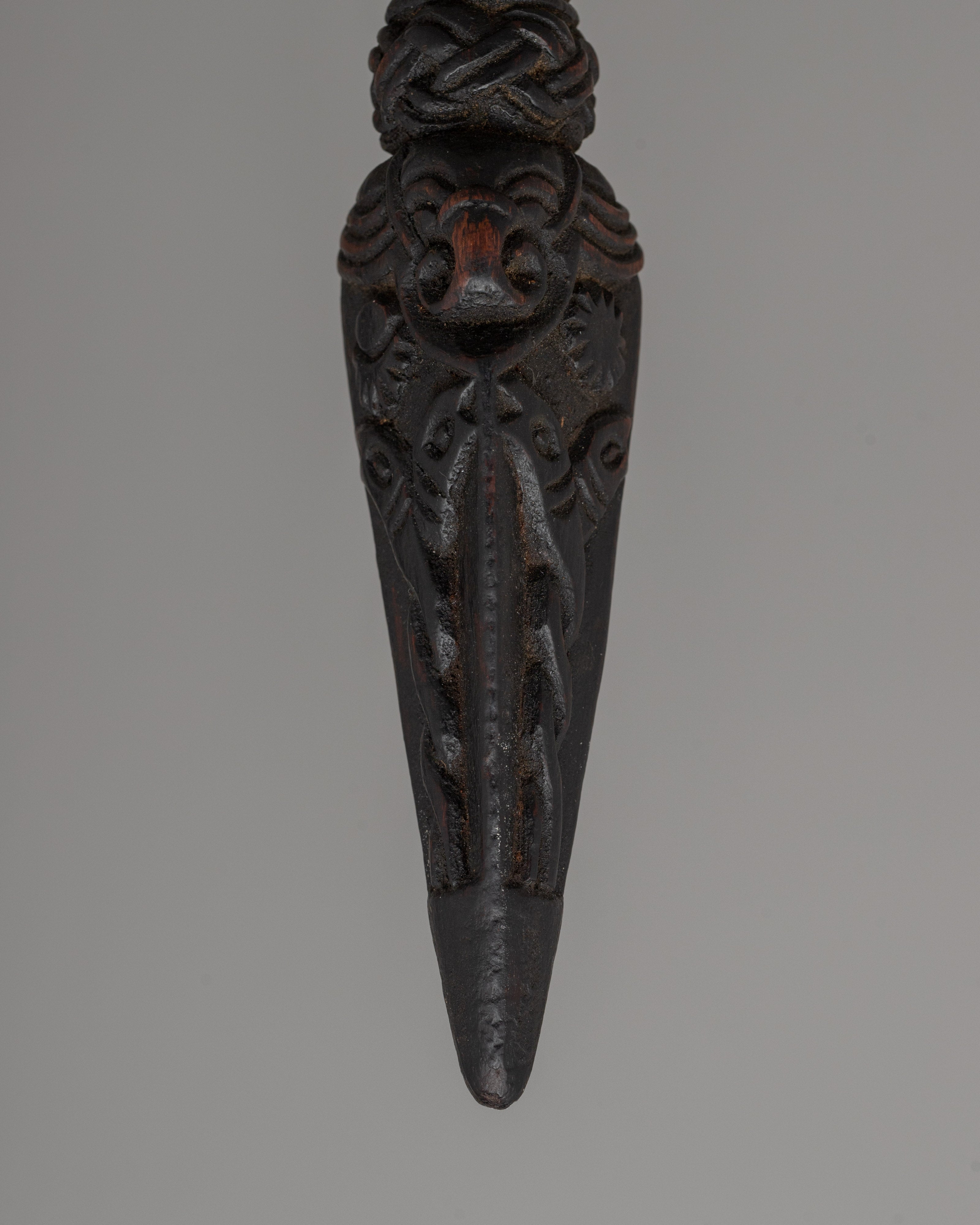 Hand-Carved Wooden Dorje Phurba | Sacred Energy Symbol