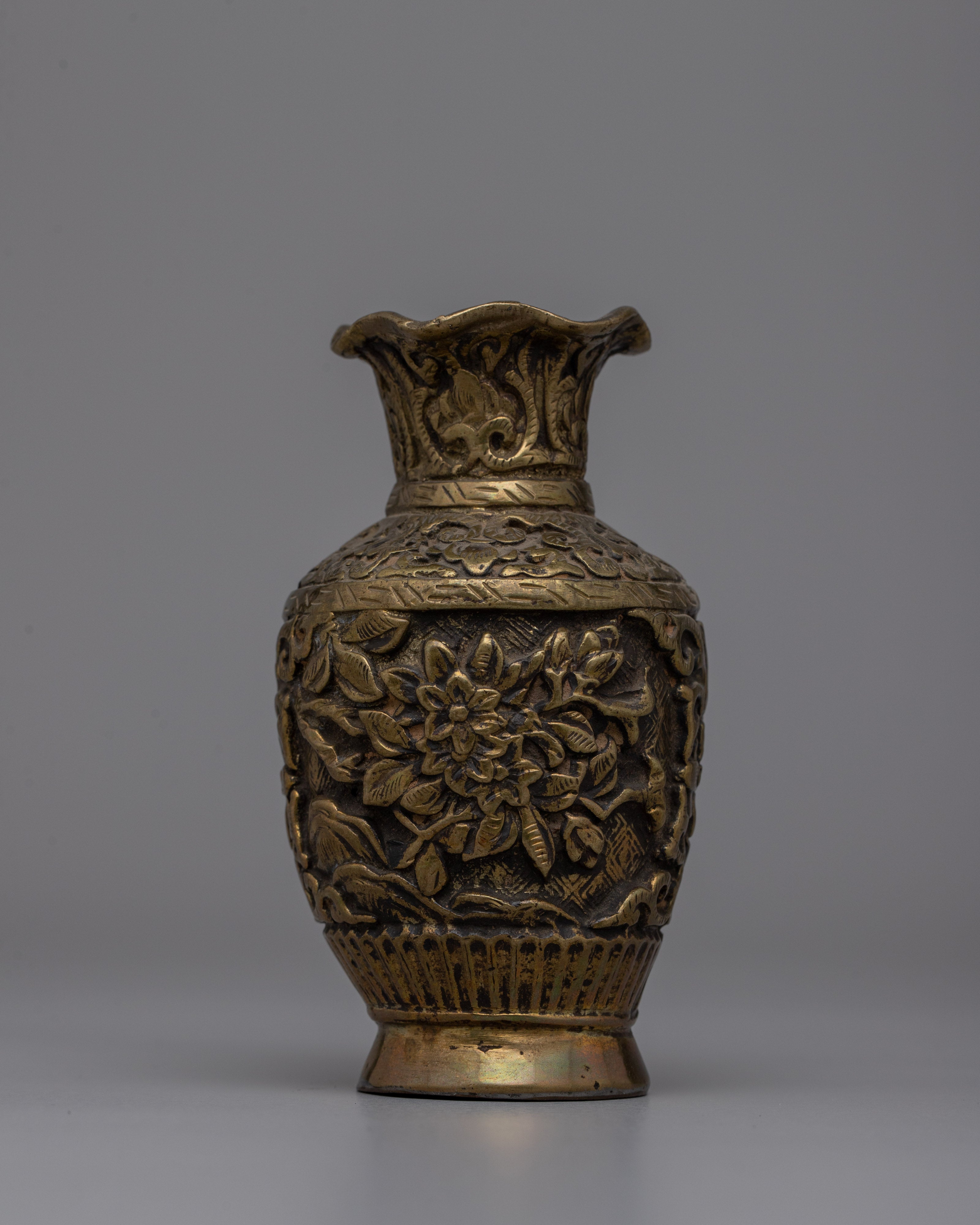 Handcarved Tibetan Flower Vase