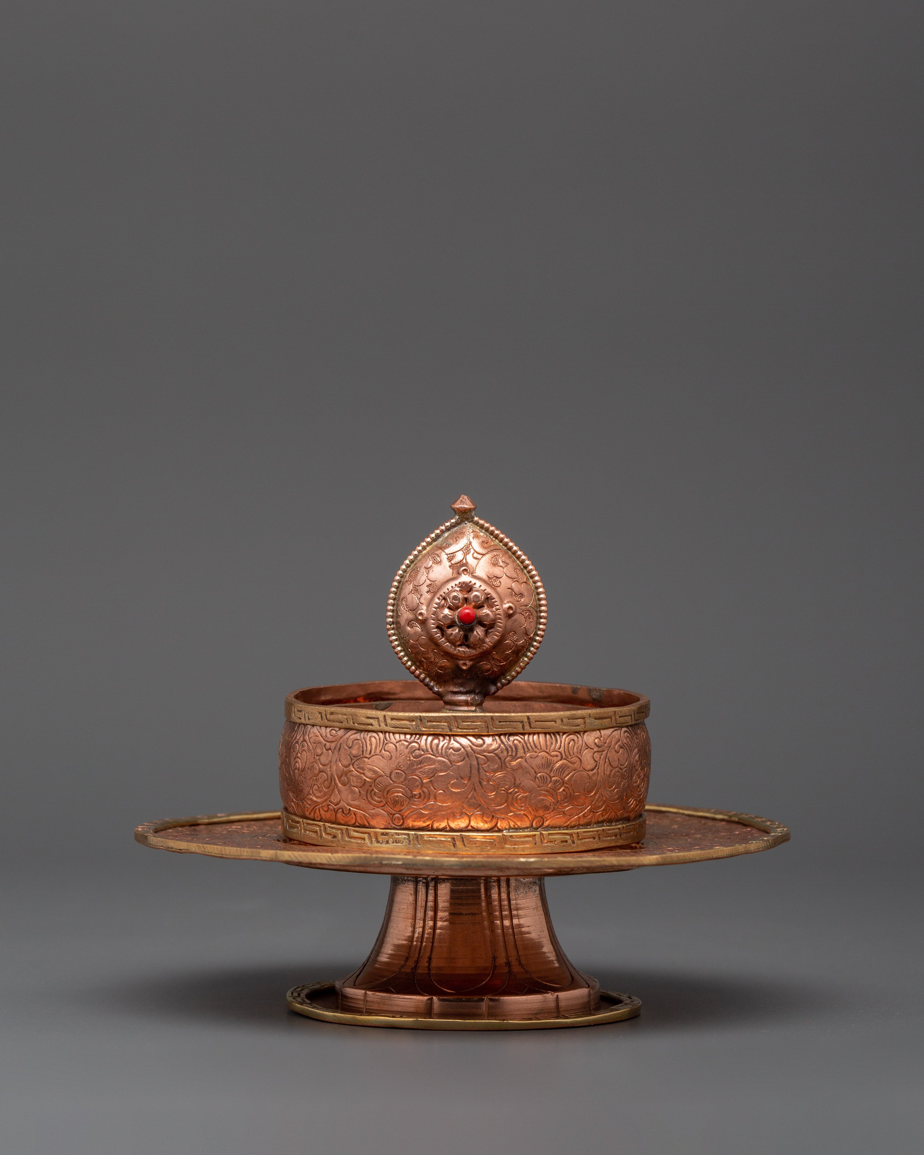 Copper Mandala Offering Set for Sacred Offerings | Symbol of Spirituality & Good Fortune