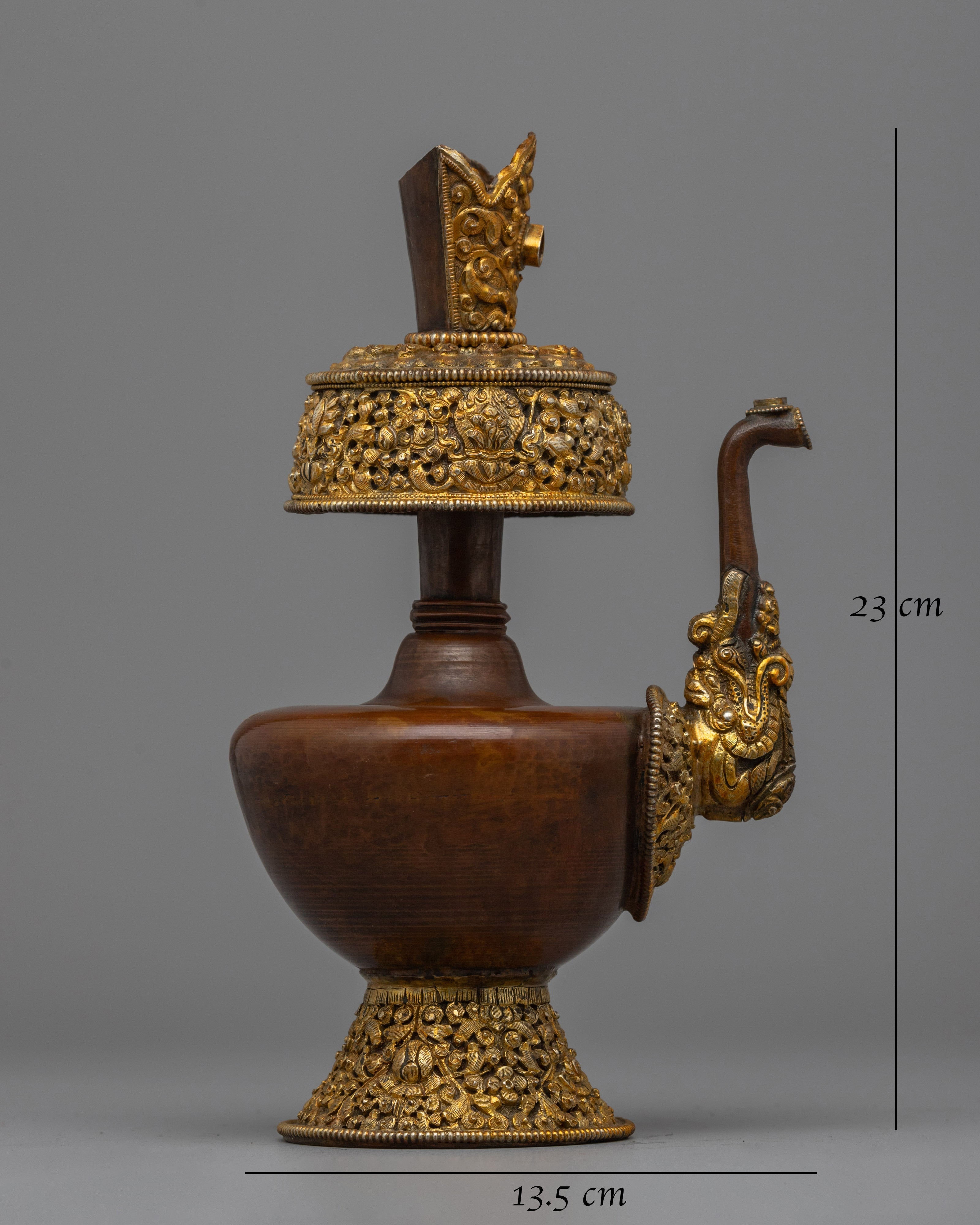 Gold & Silver-Plated Bhumba Ritual Vase | Spiritual Bhumba Ritual Vase