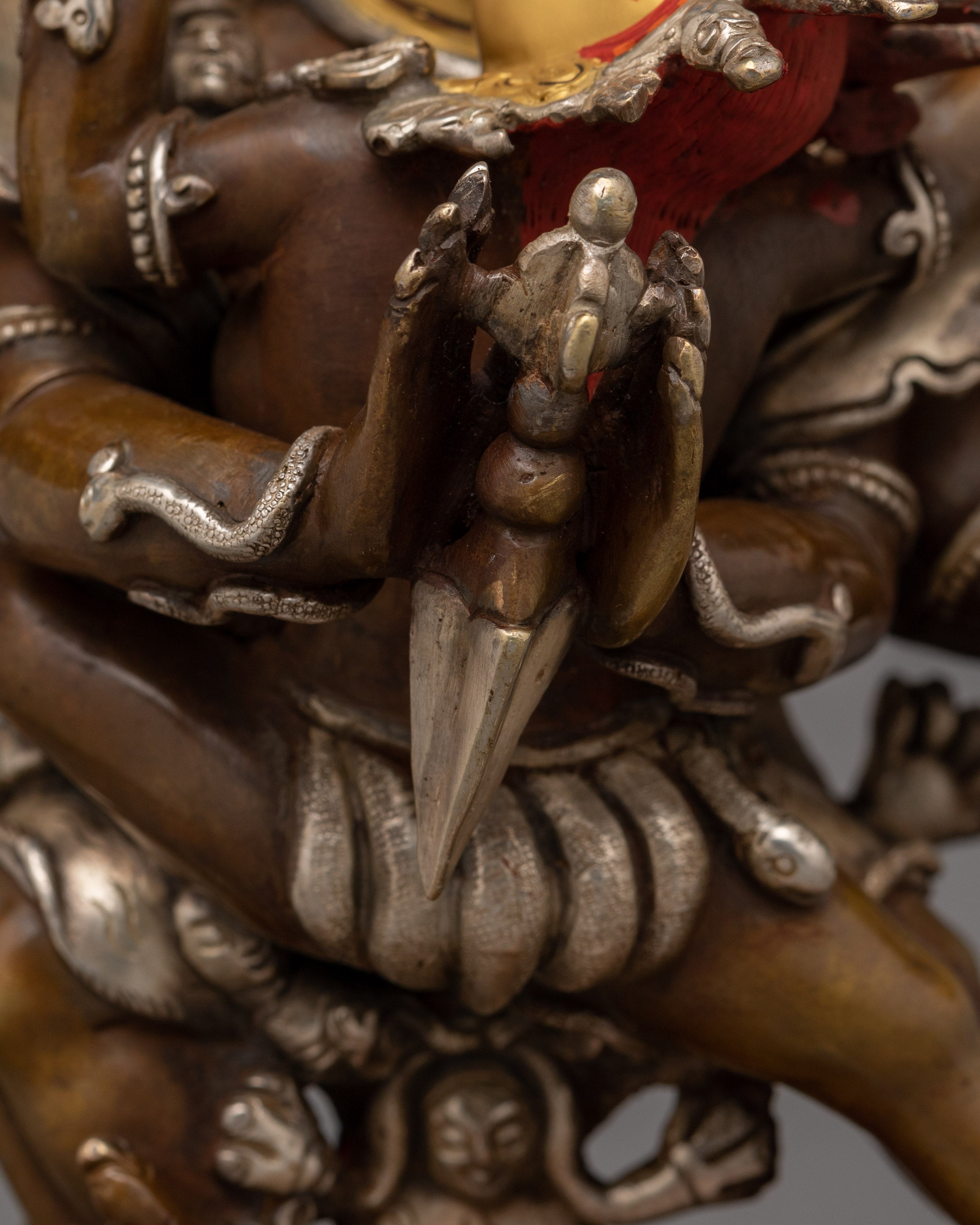 Handmade Silver Plated Vajrakilaya Statue | The Ultimate Obstacle Remover