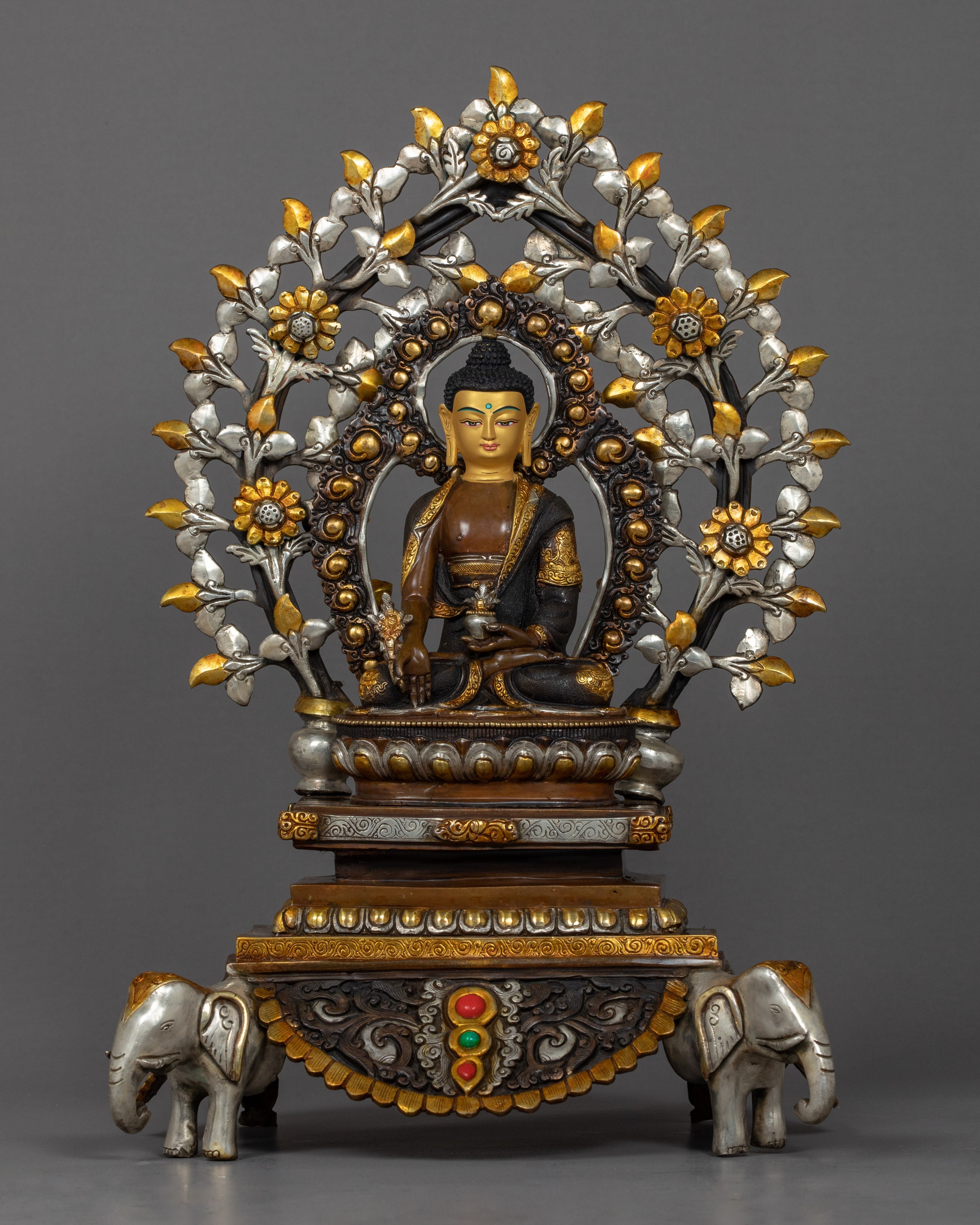 Three Tibetan Buddhas Statue | Traditional Hand-Carved Set