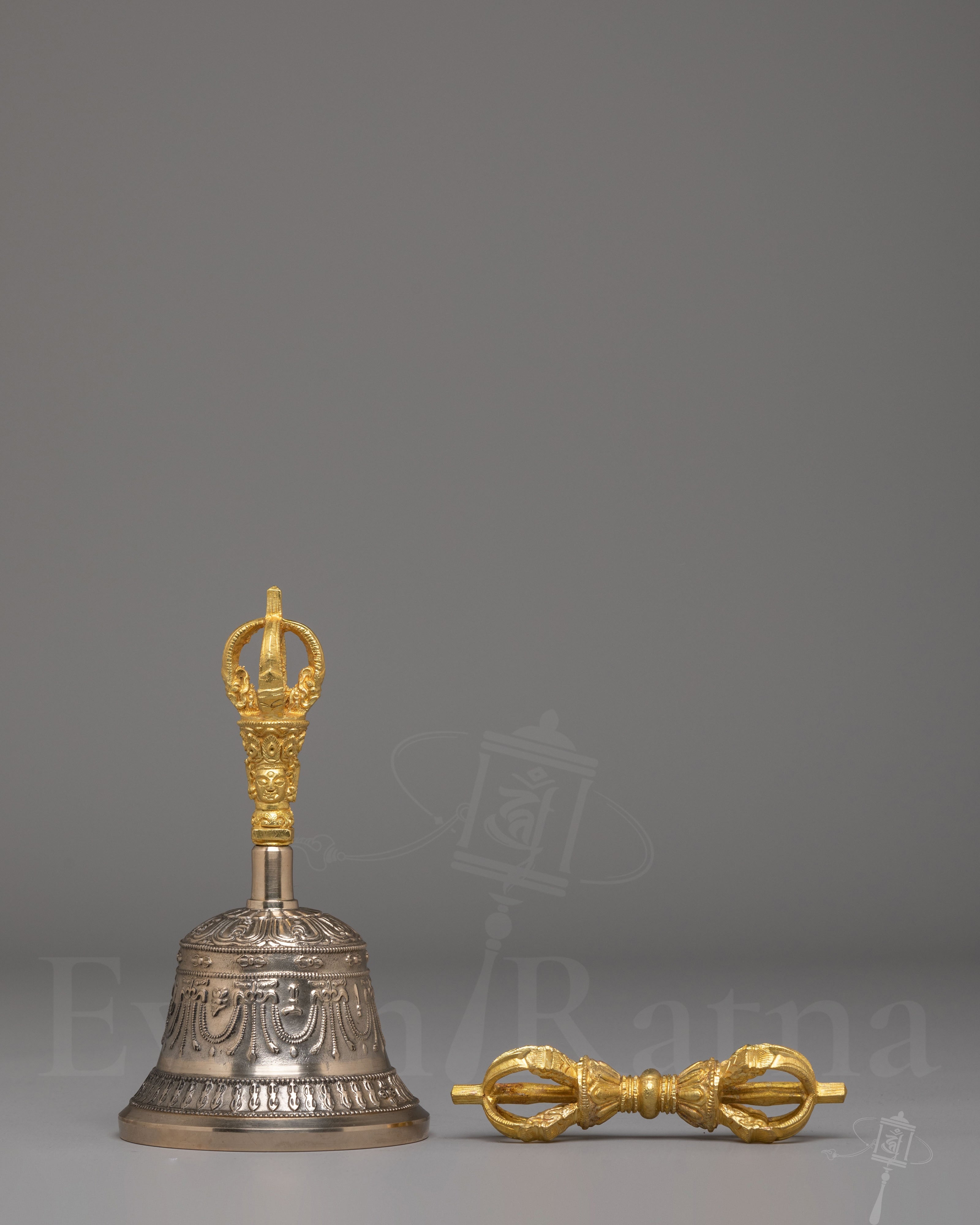 Traditional Tibetan Prayer Bell and Vajra Set