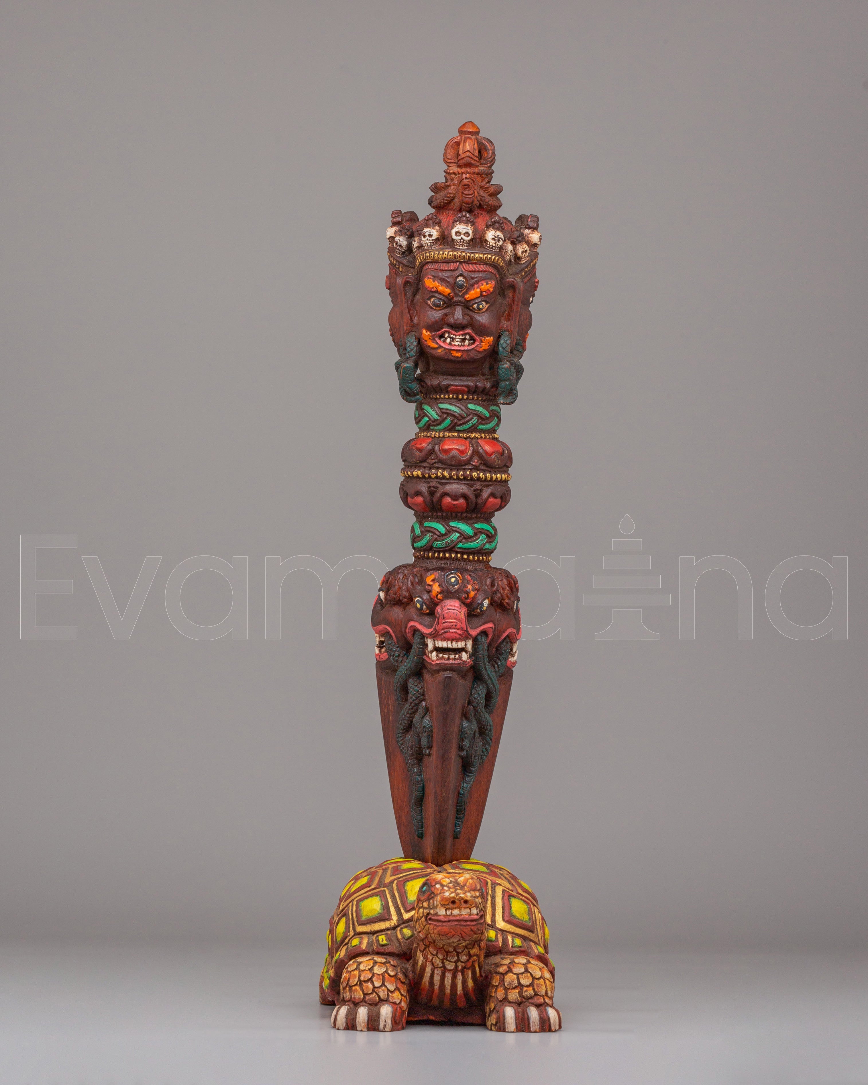 Hand-Carved Phurba with Tortoise Base