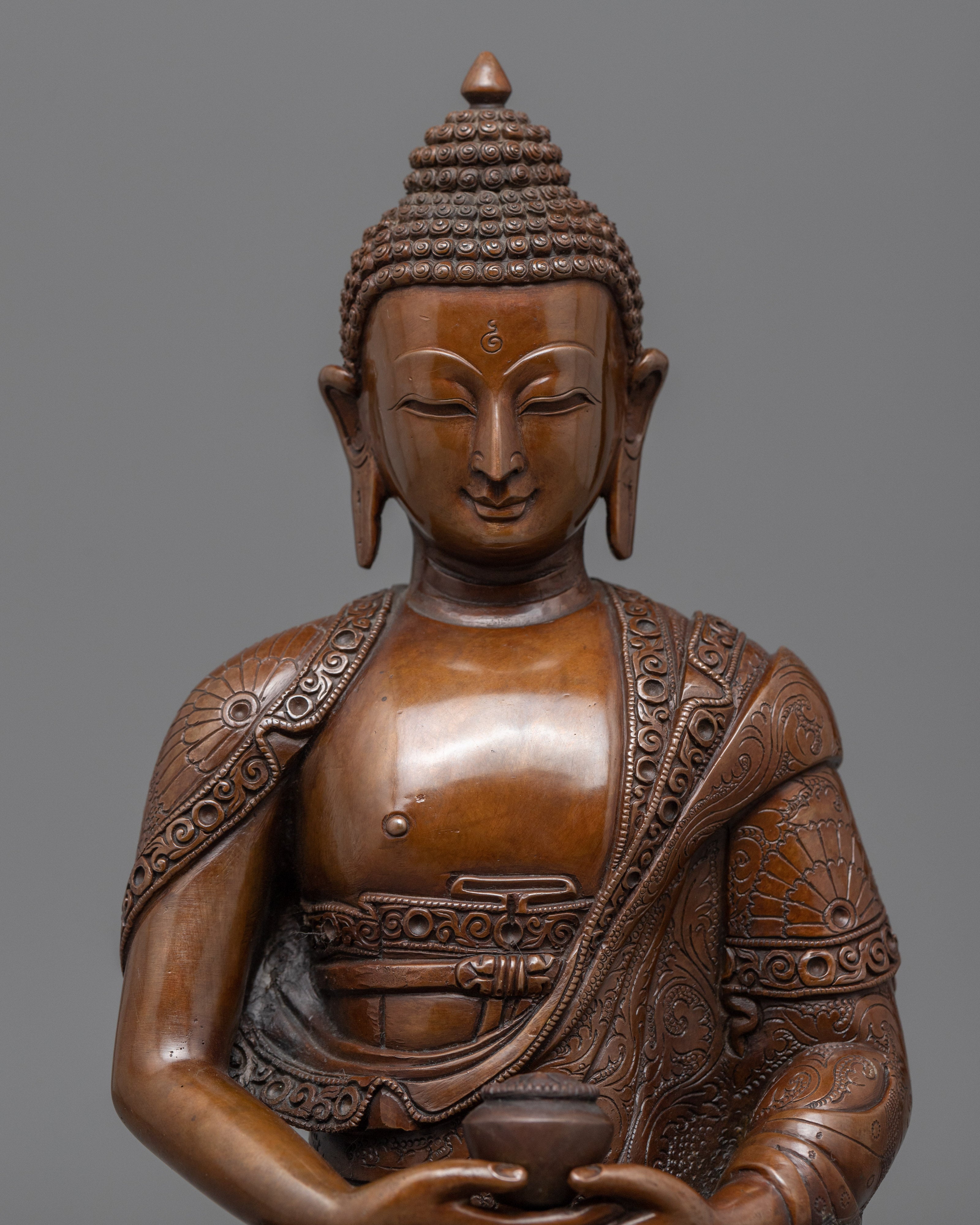 Hand Carved Buddha Amitabha Statue | Himalayan Style Buddhist Statuettes