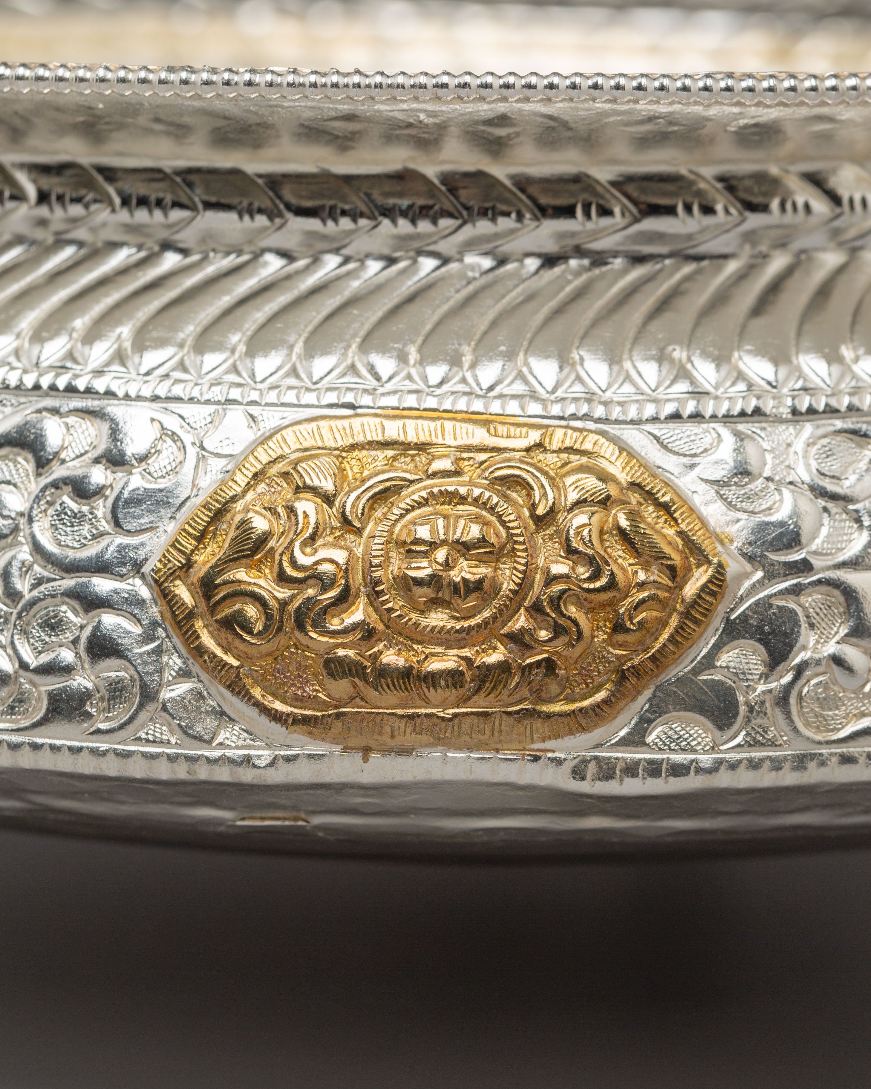 Sacred Silver Plated Khadkulo | Handcrafted Brass Ritual Bowl