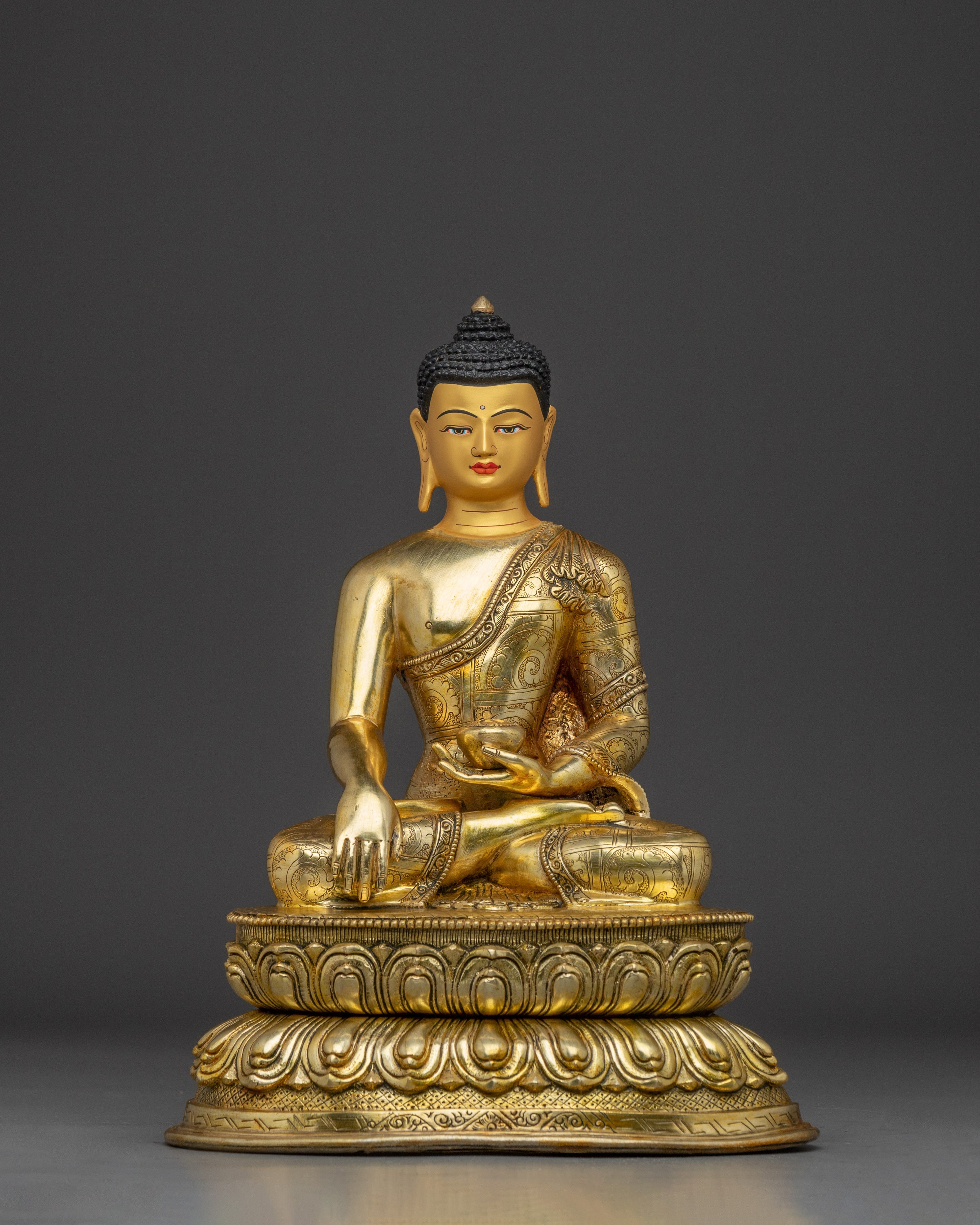 Handcrafted Copper Artwork Shakyamuni Buddha Statue