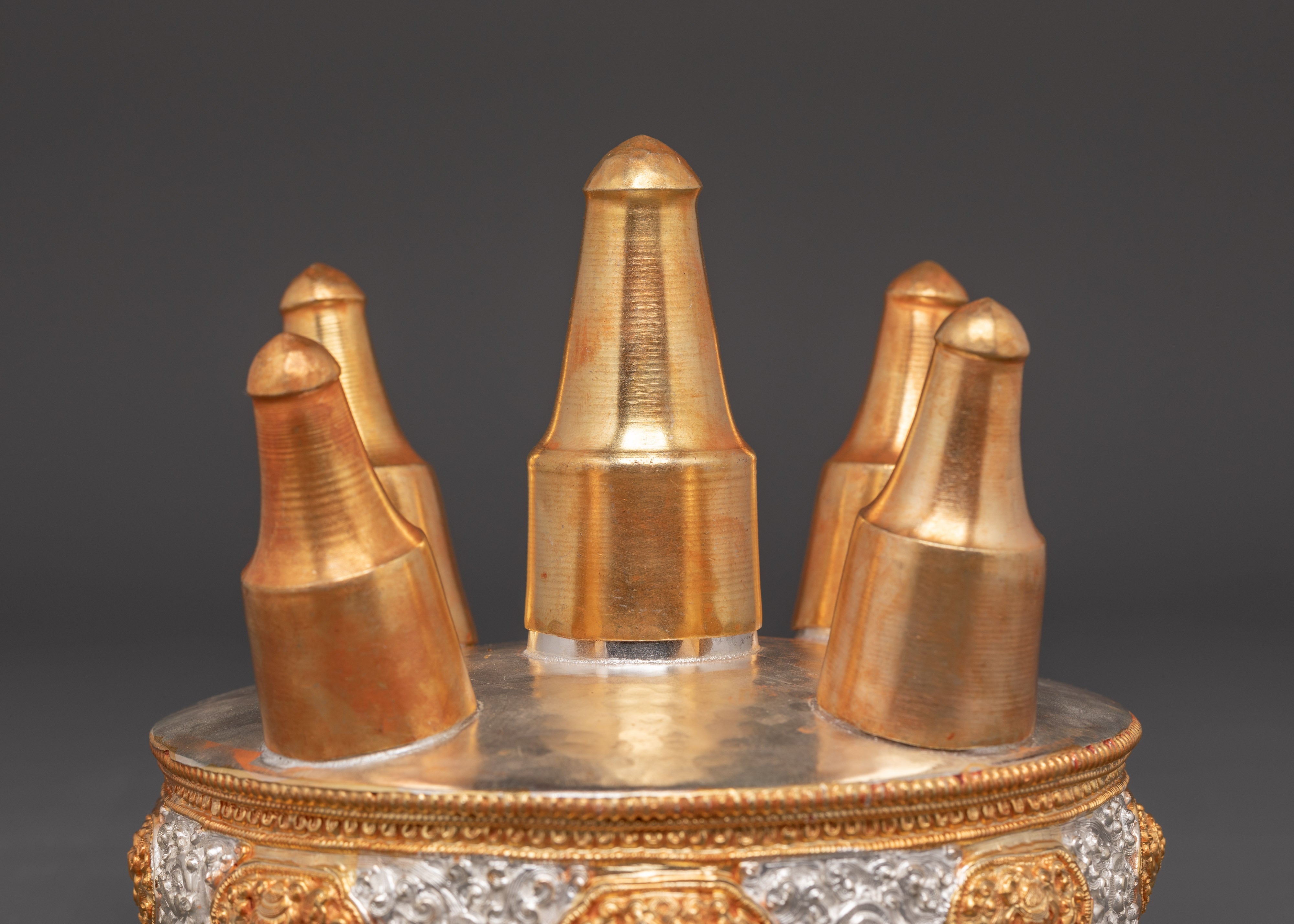 Tibetan Ritual Torma with Five Spires | Buddhist Altar Offering Symbol