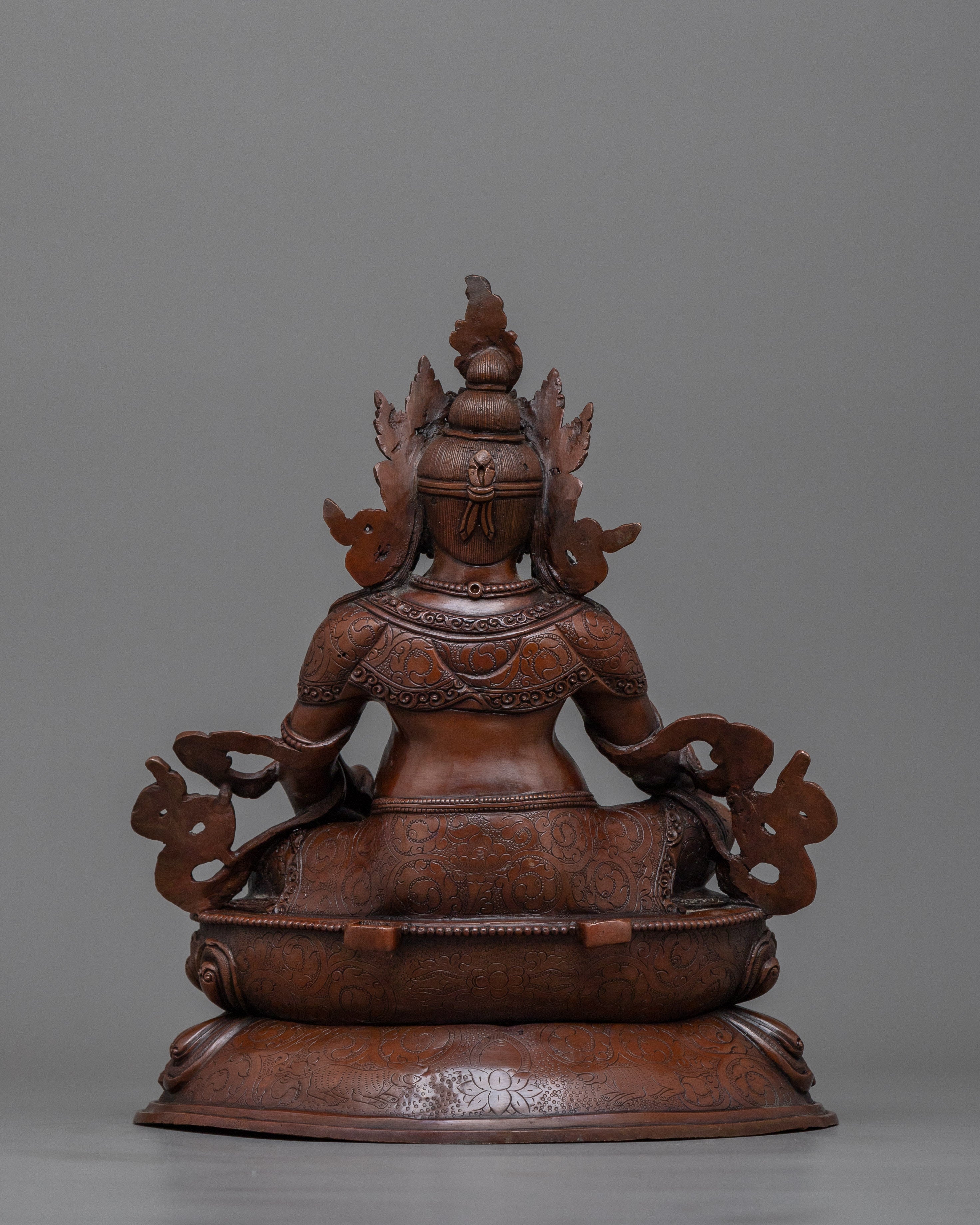 Dzambhala Sculpture in Oxidized Copper | Buddhist Deity of Wealth