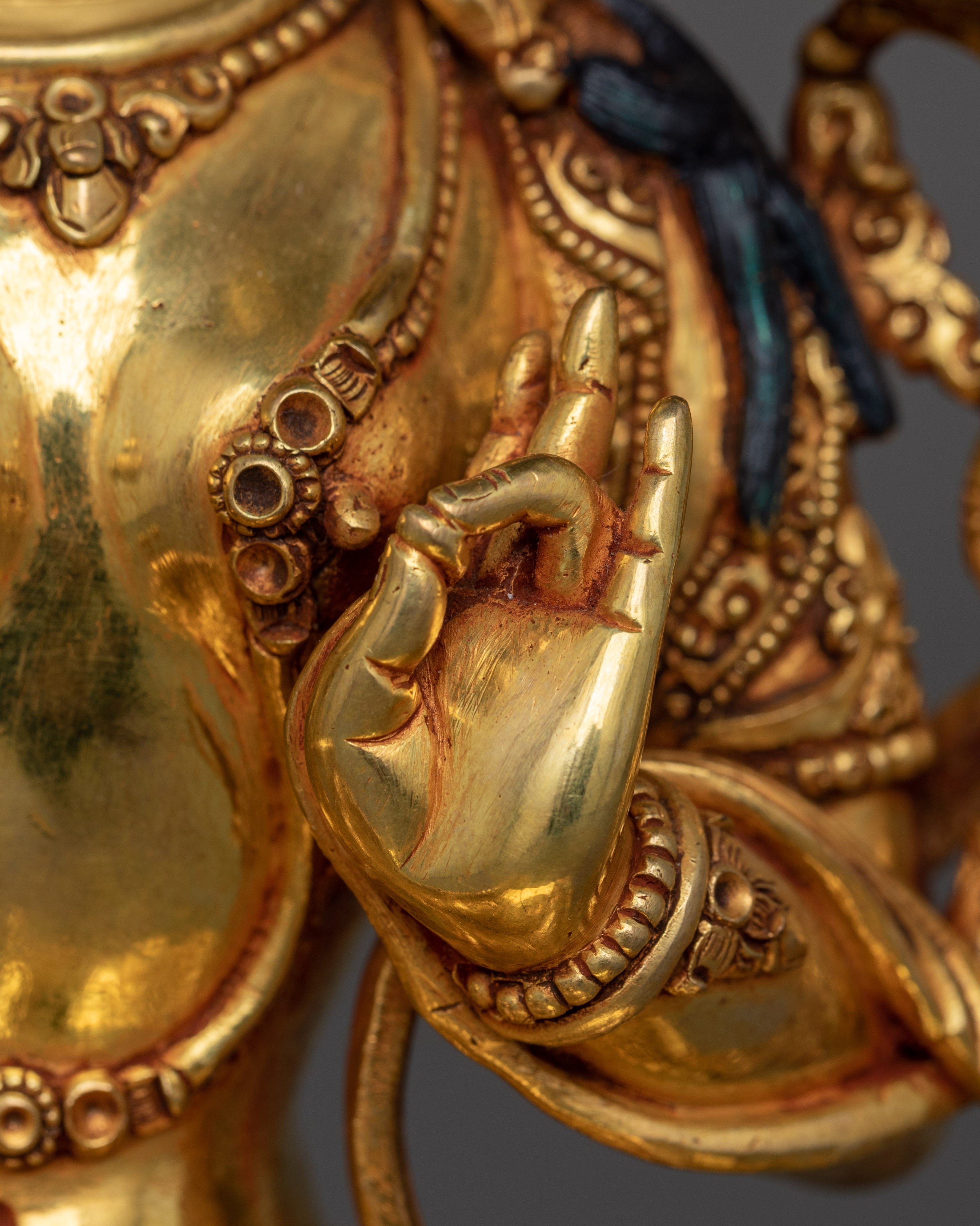 Green Tara Compassionate Goddess | Gold Gilded Sculpture