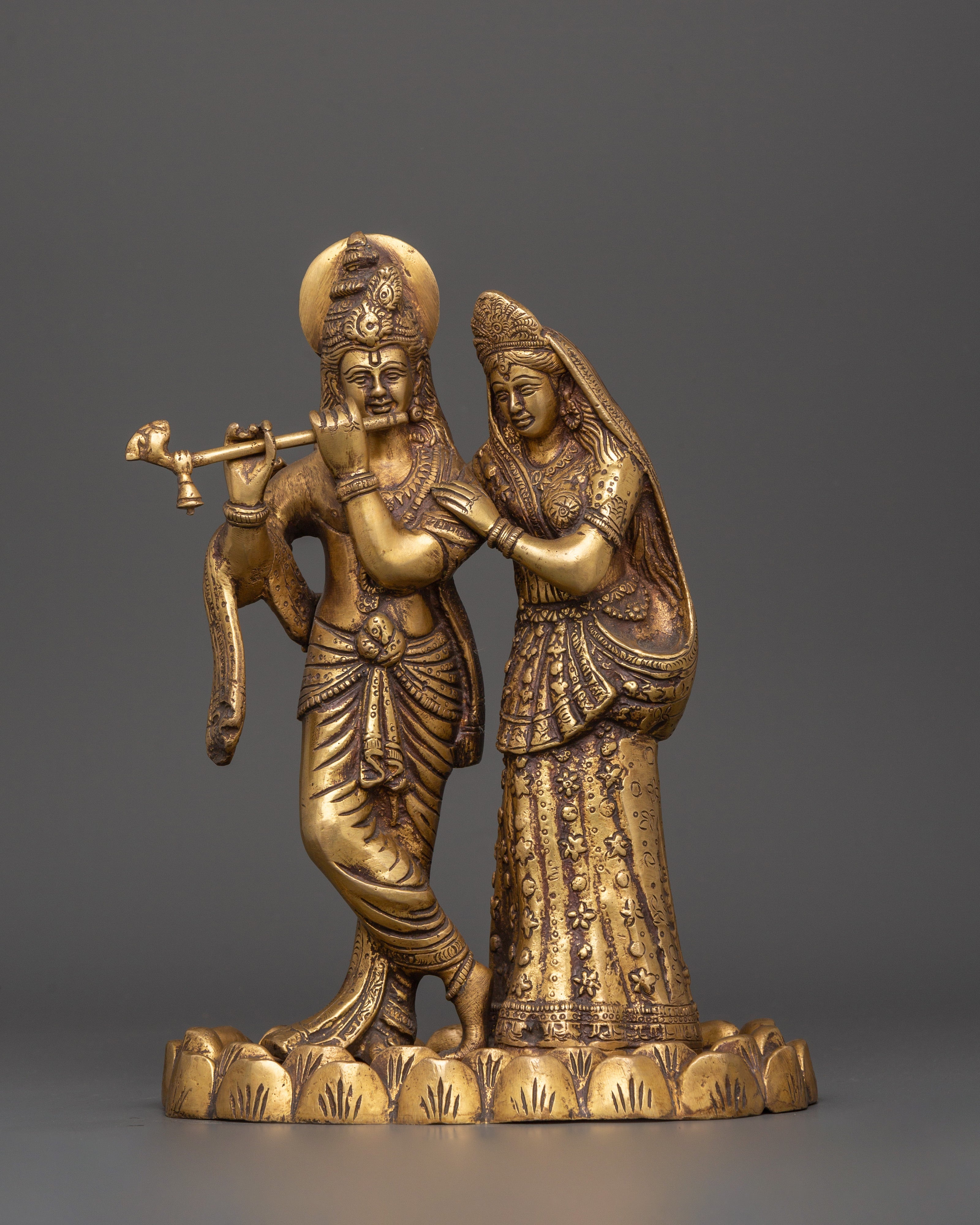 Brass Radha Krishna Statue