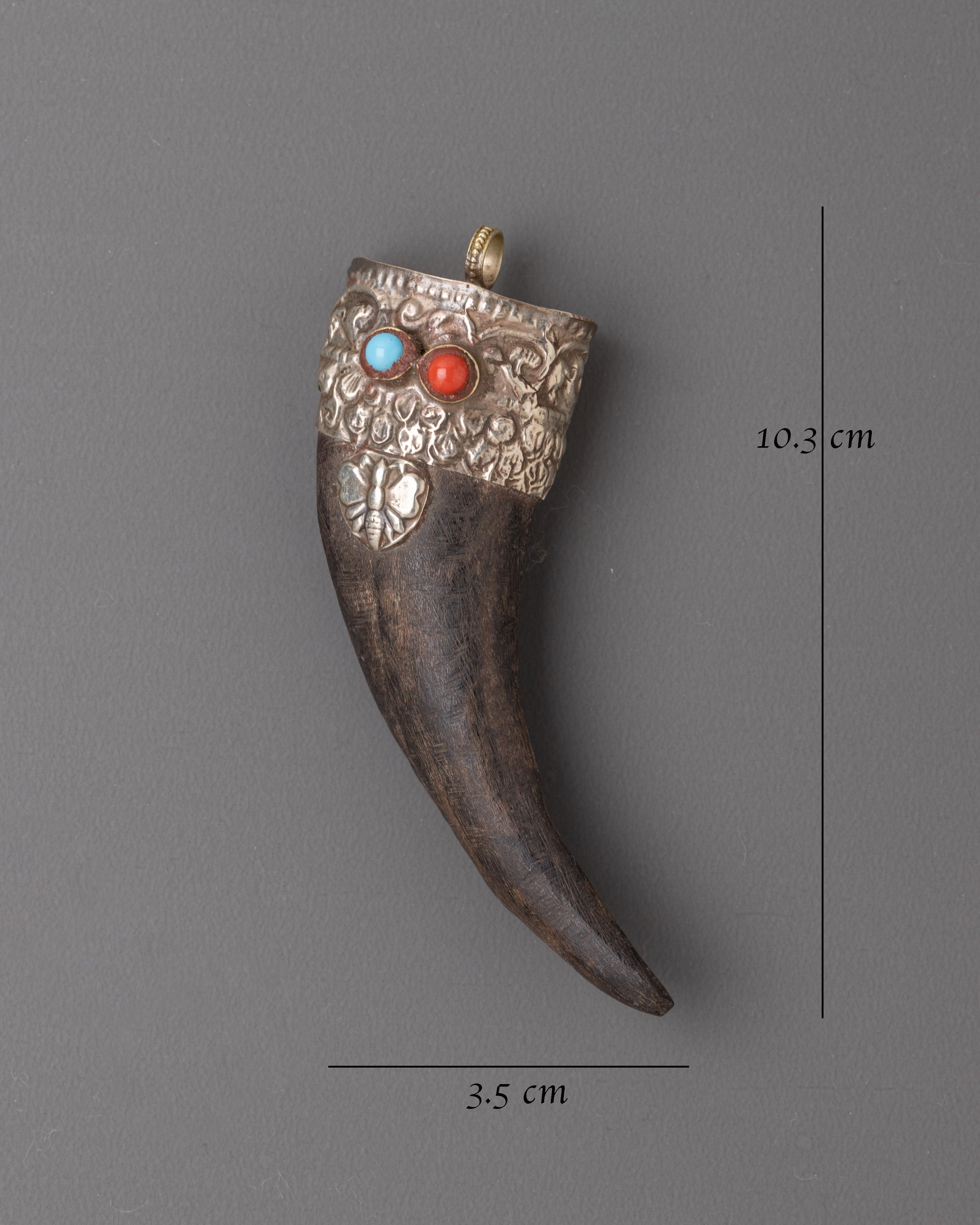 Handmade Tibetan Art Locket | Ethically Sourced Goat Horn Pendant