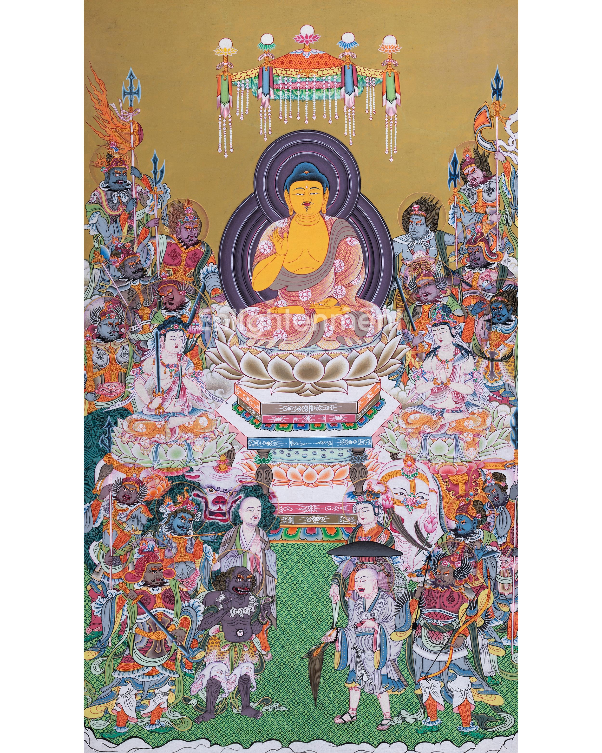 Japanese Style Buddha Thangka | Religious Painting Shrine Room Decor