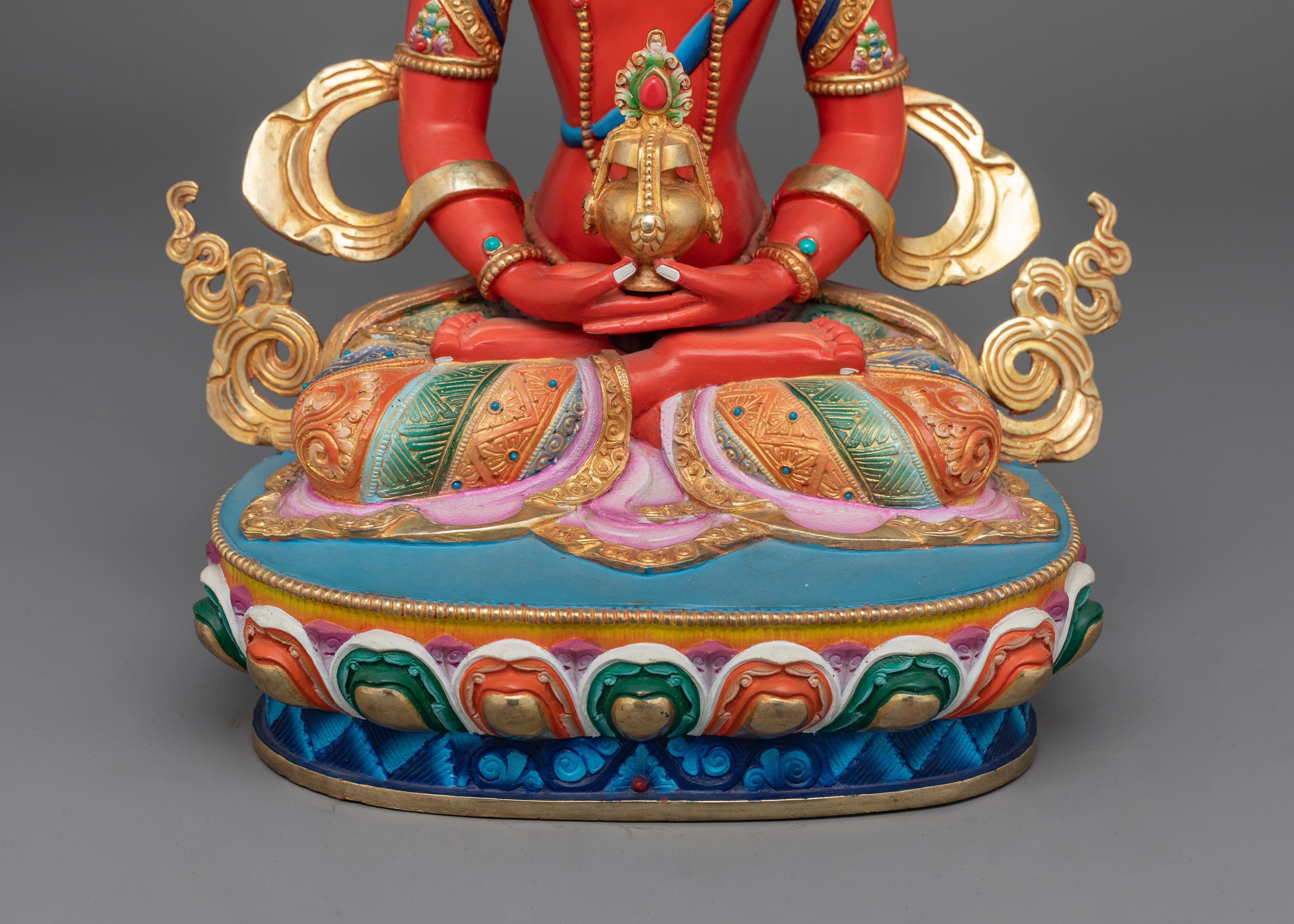Handcrafted Amitayus Figurine in 24K Gold | Symbol of Longevity and Enlightenment