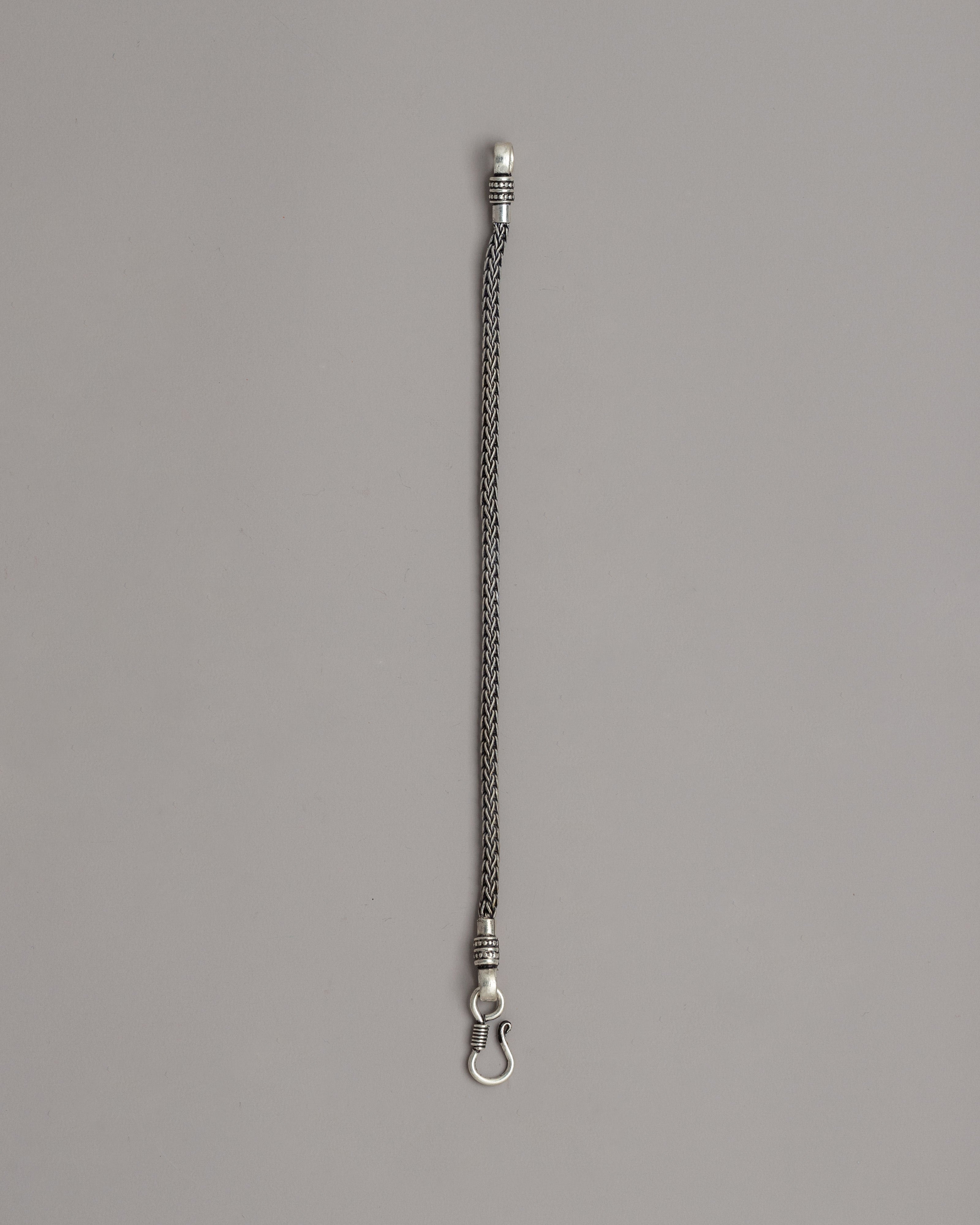 Adjustable White Metal Bracelet