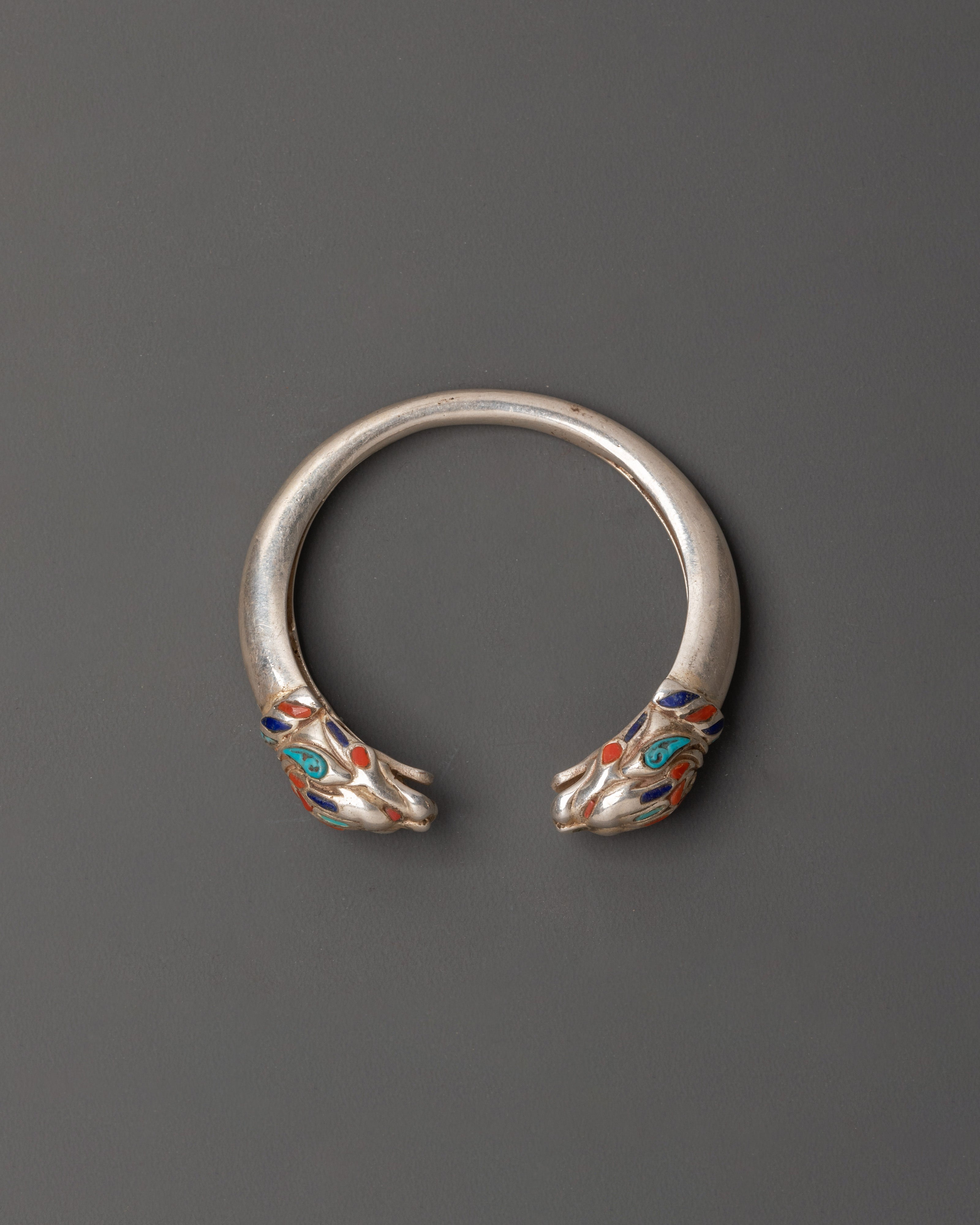 Tibetan Silver Dragon Bracelet